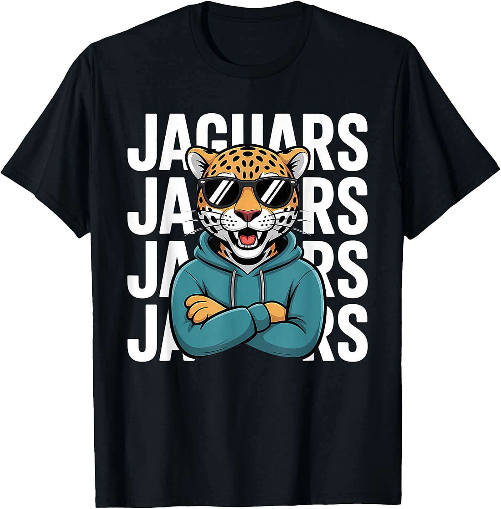 Cool Jaguar Mascot Graphic Tee Unisex Soft Cotton Shirt