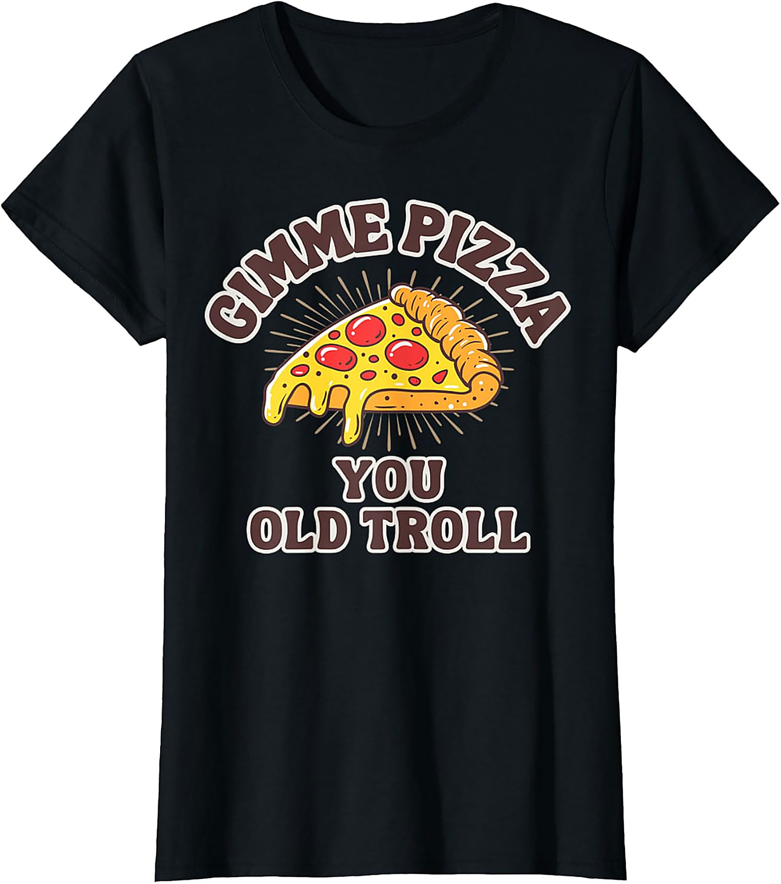 Gimme Pizza You Old Troll T-shirt Funny 90s Graphic Tee