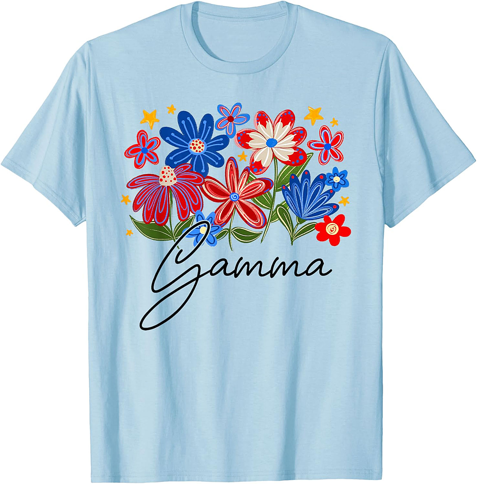  Floral Gamma T-shirt Colorful Grandma Graphic Tee