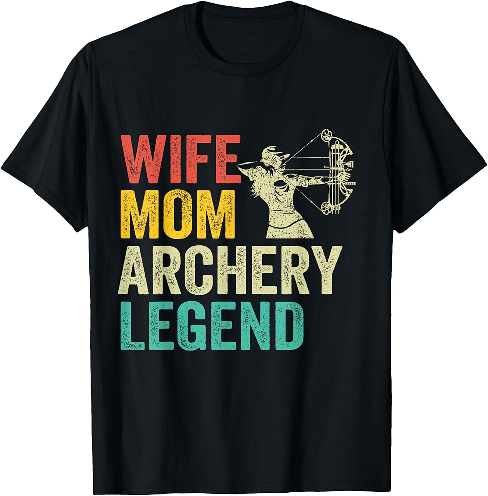 Wife Mom Archery Legend T-Shirt | Vintage Archery Mom Tee