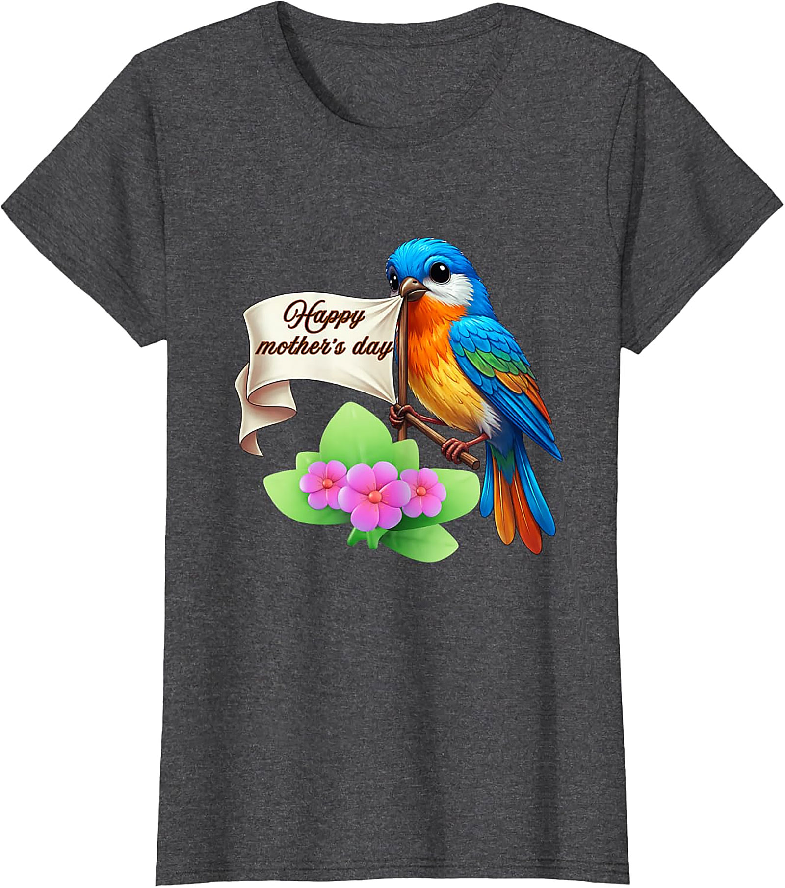 Happy Mother's Day Bird T-Shirt Cute Floral Graphic Tee