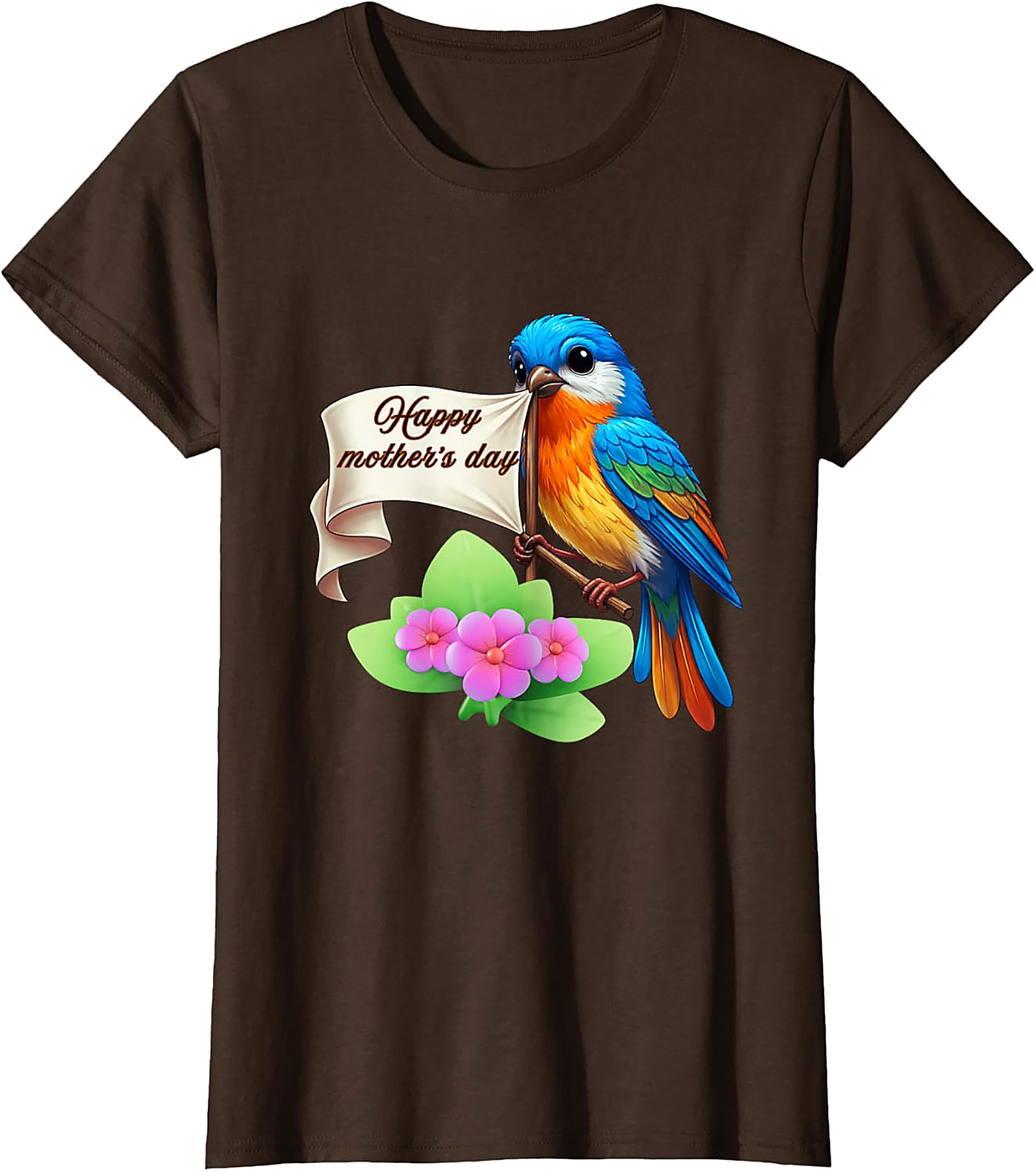 Happy Mother's Day Bird T-Shirt Cute Floral Graphic Tee