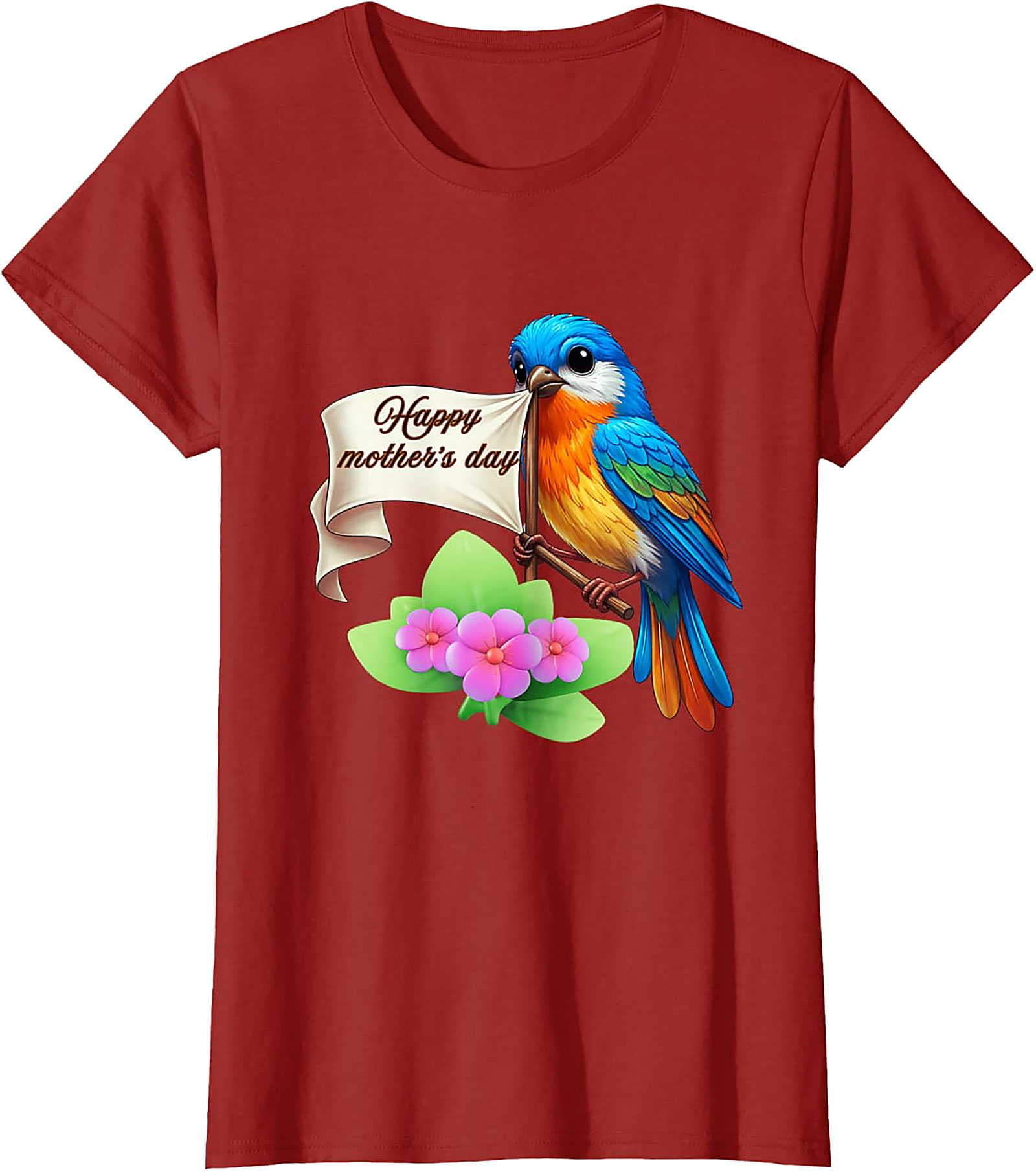 Happy Mother's Day Bird T-Shirt Cute Floral Graphic Tee