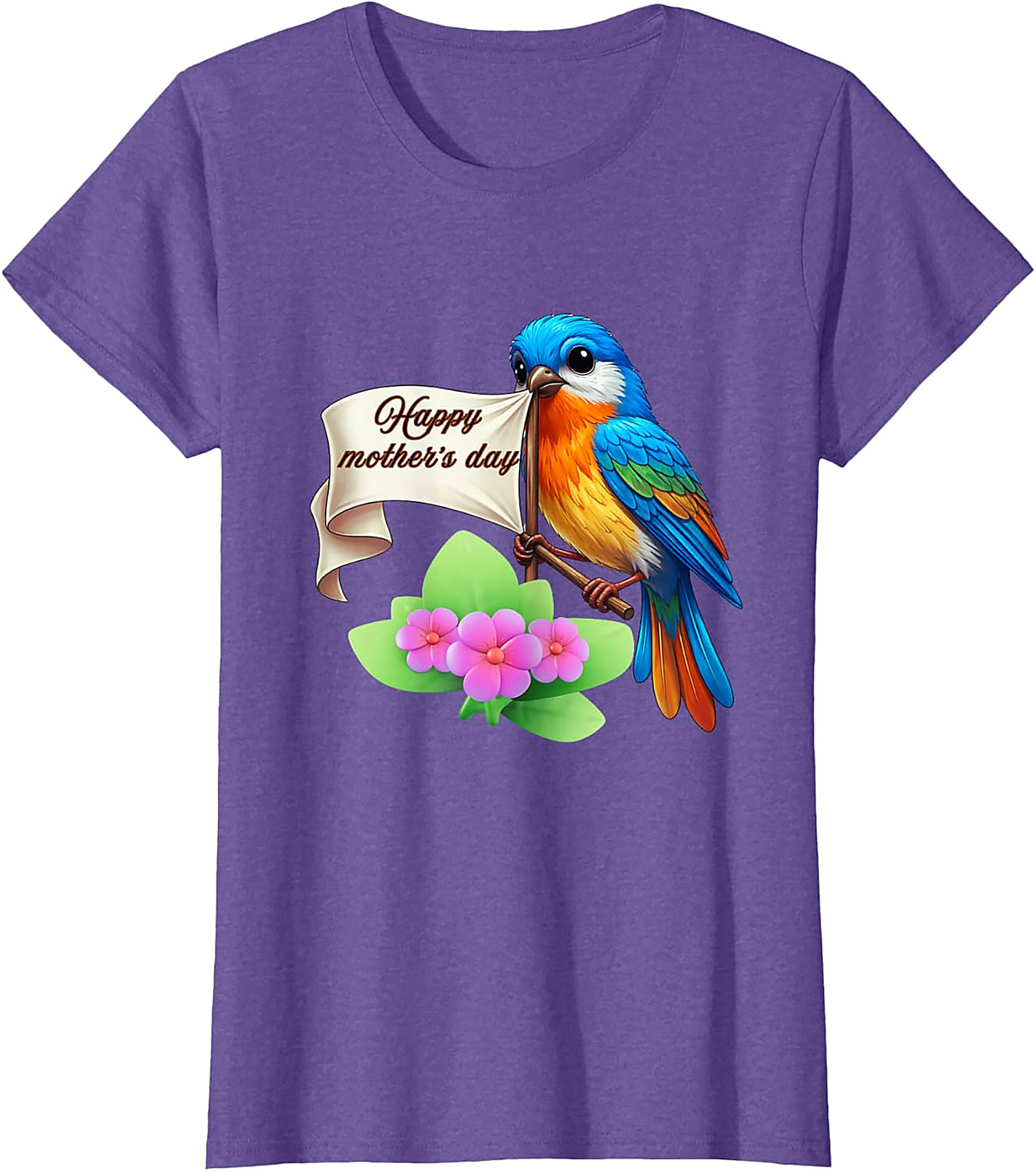 Happy Mother's Day Bird T-Shirt Cute Floral Graphic Tee