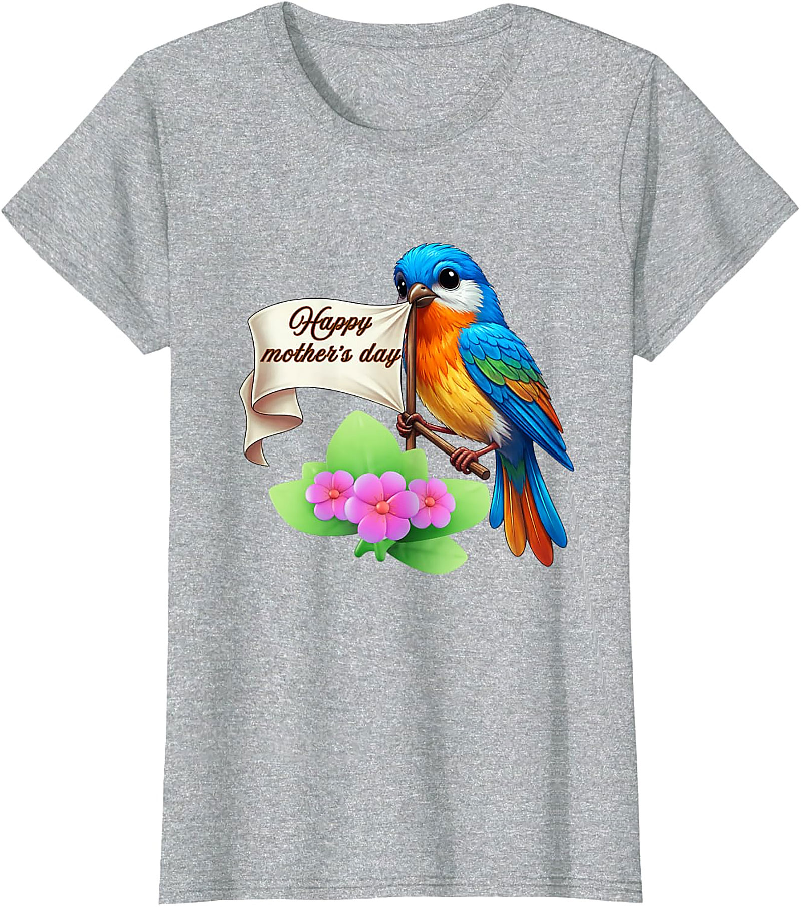 Happy Mother's Day Bird T-Shirt Cute Floral Graphic Tee