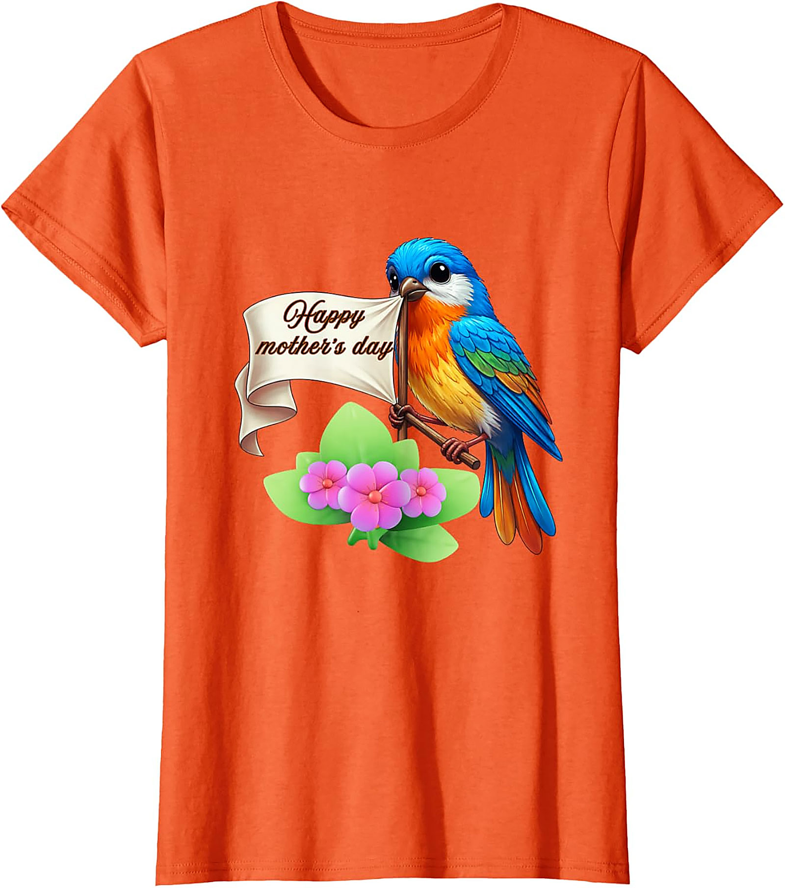 Happy Mother's Day Bird T-Shirt Cute Floral Graphic Tee