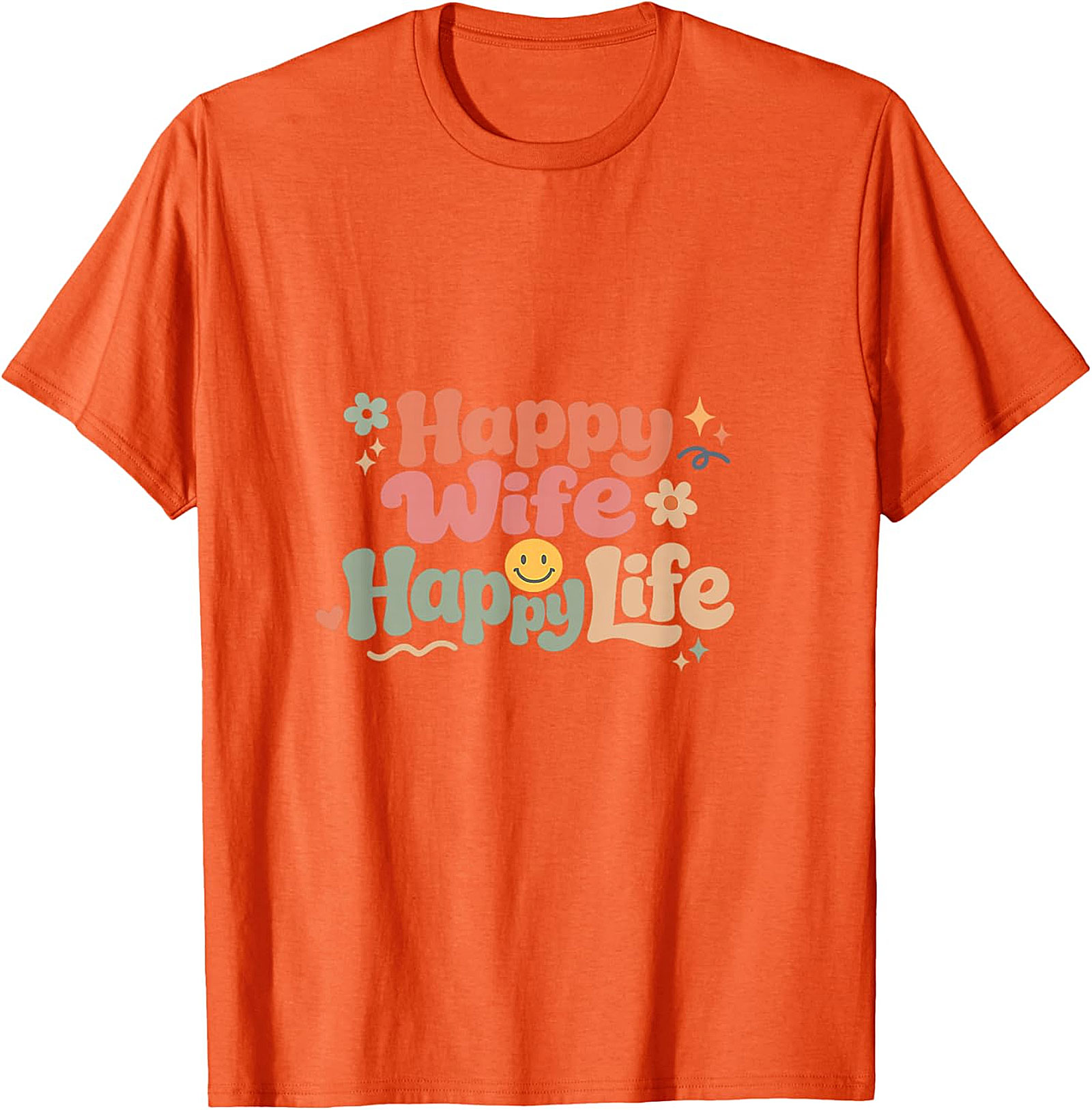 Happy Wife Happy Life T-Shirt | Retro Groovy Graphic Tee