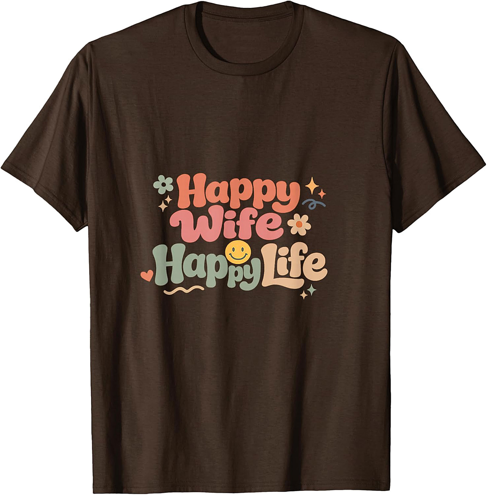 Happy Wife Happy Life T-Shirt | Retro Groovy Graphic Tee