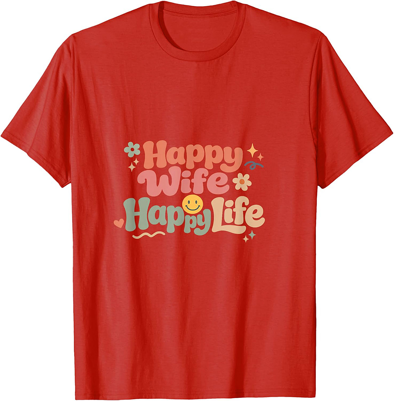 Happy Wife Happy Life T-Shirt | Retro Groovy Graphic Tee