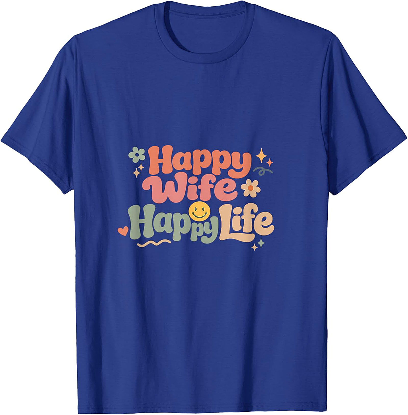 Happy Wife Happy Life T-Shirt | Retro Groovy Graphic Tee