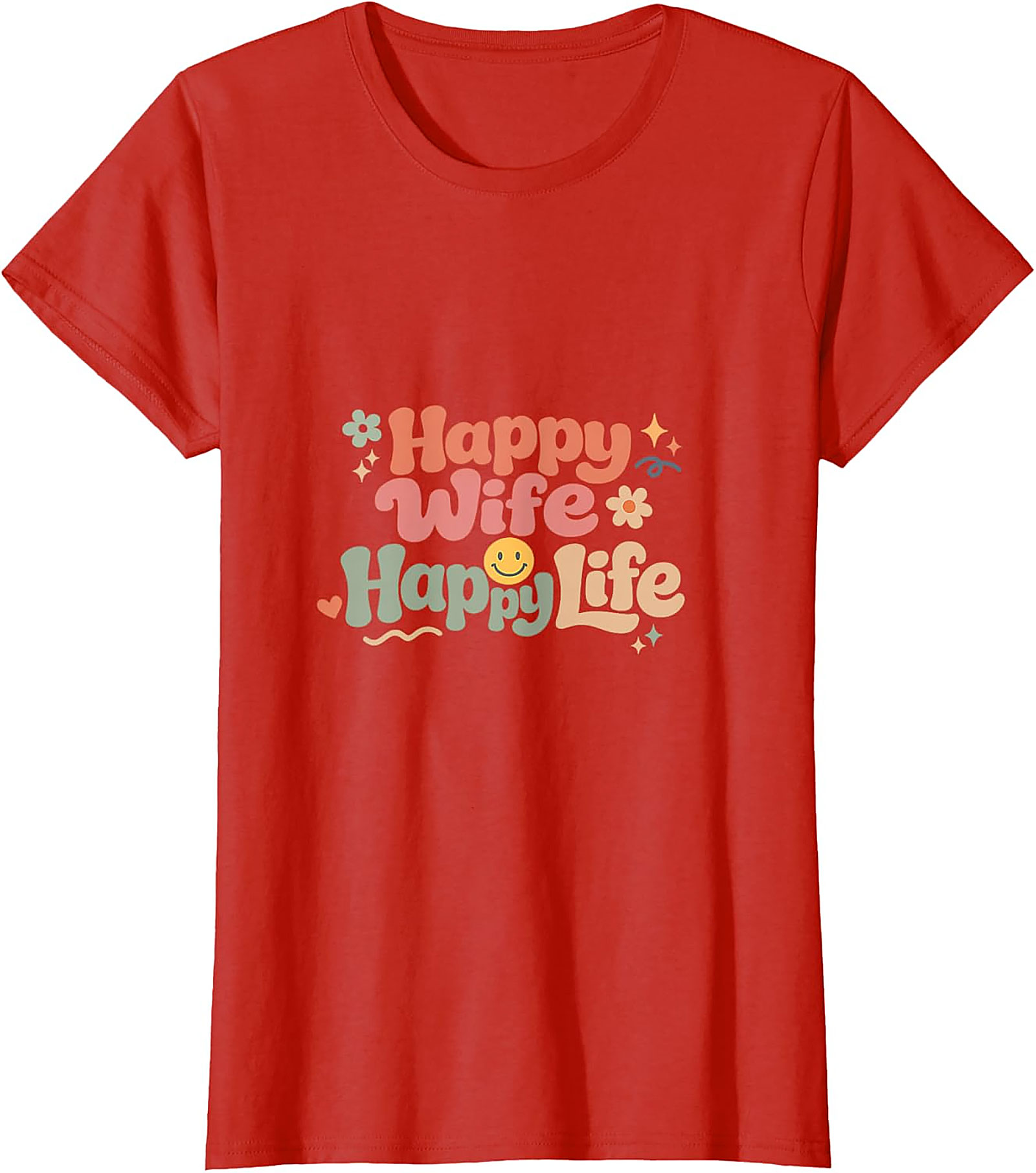 Happy Wife Happy Life T-Shirt | Retro Groovy Graphic Tee