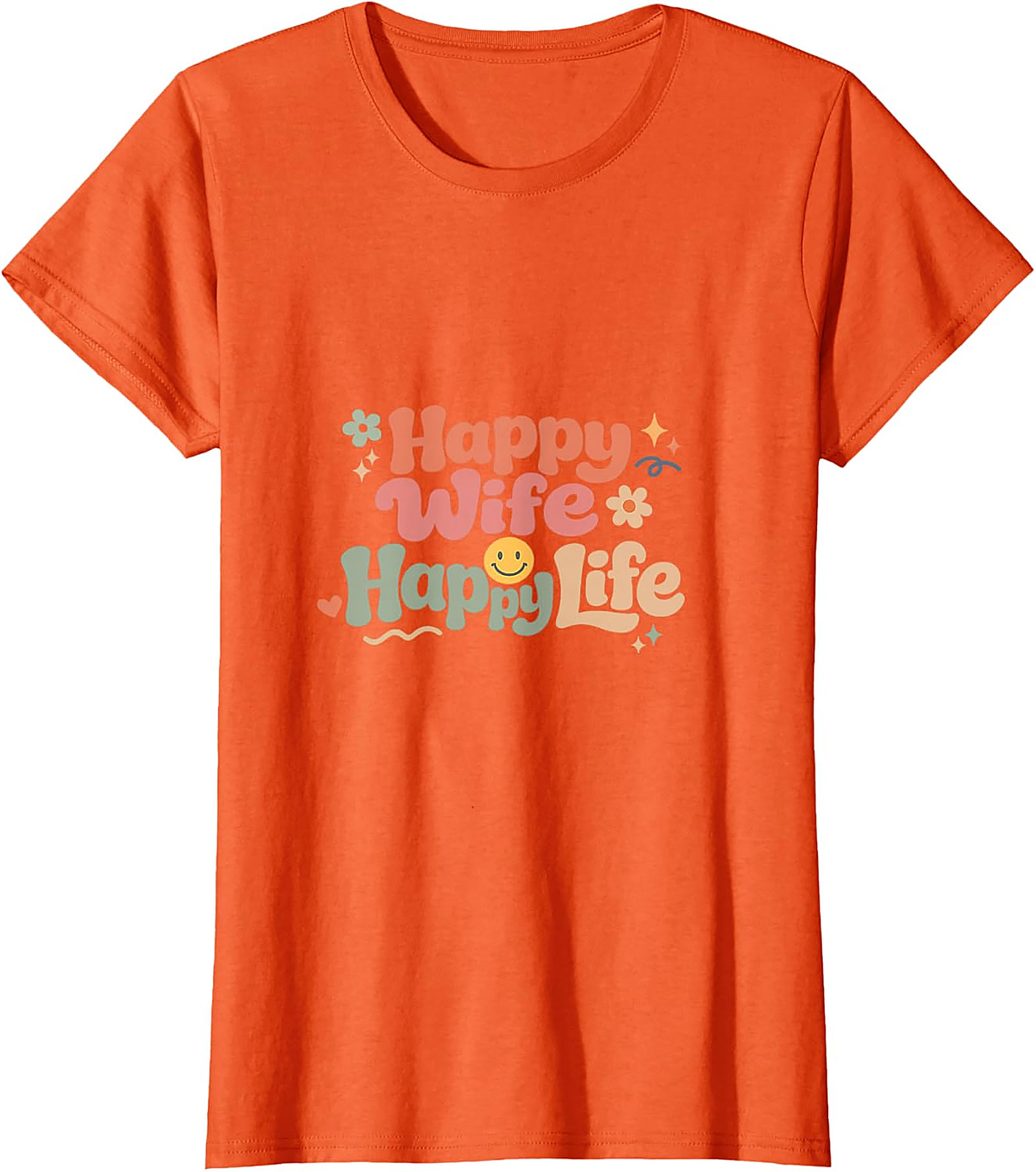 Happy Wife Happy Life T-Shirt | Retro Groovy Graphic Tee