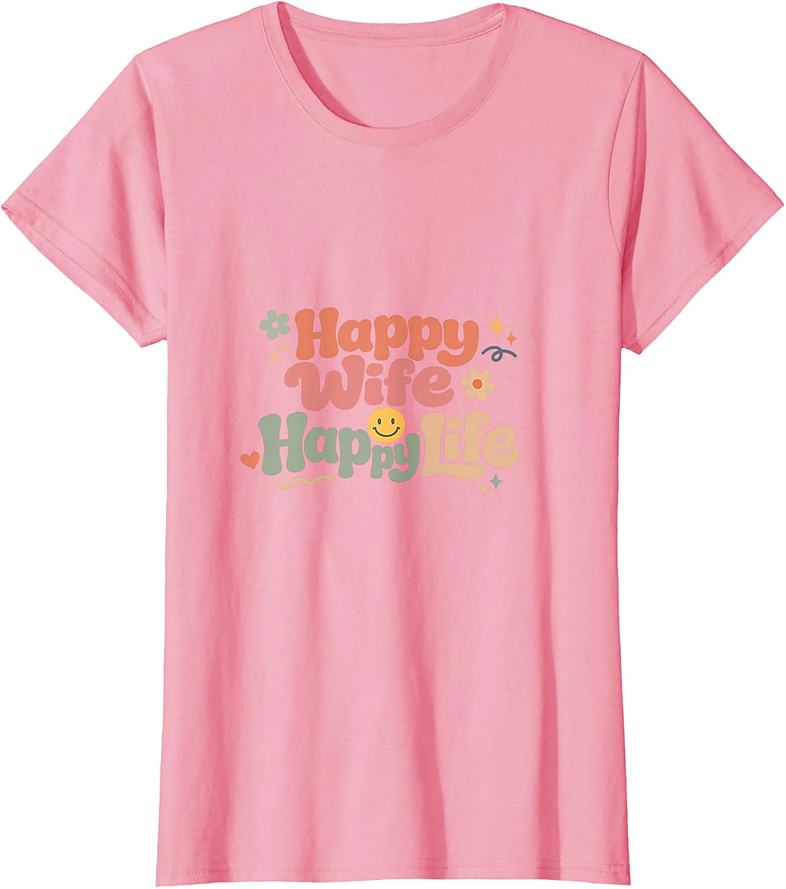 Happy Wife Happy Life T-Shirt | Retro Groovy Graphic Tee