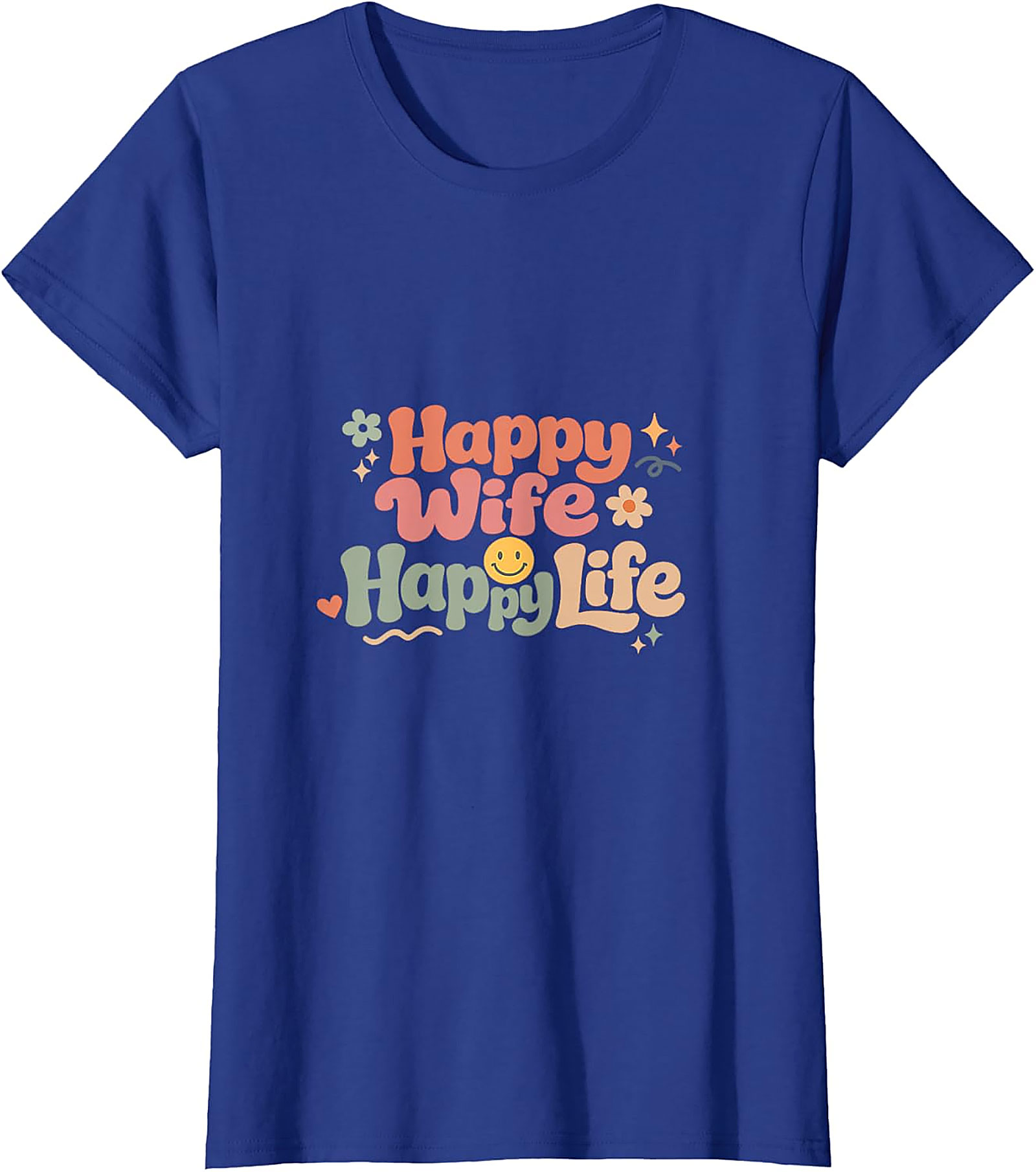 Happy Wife Happy Life T-Shirt | Retro Groovy Graphic Tee