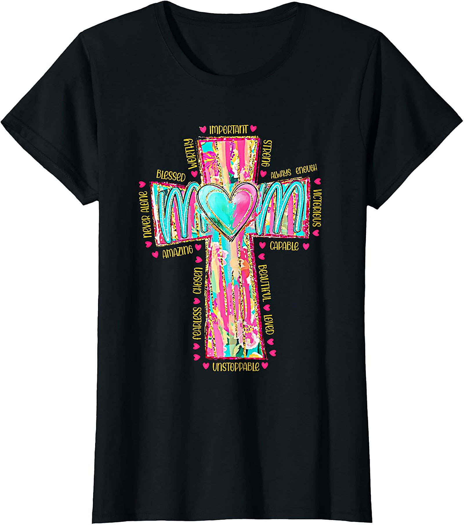 Christian Mom T-shirt Inspirational Cross Graphic Tee