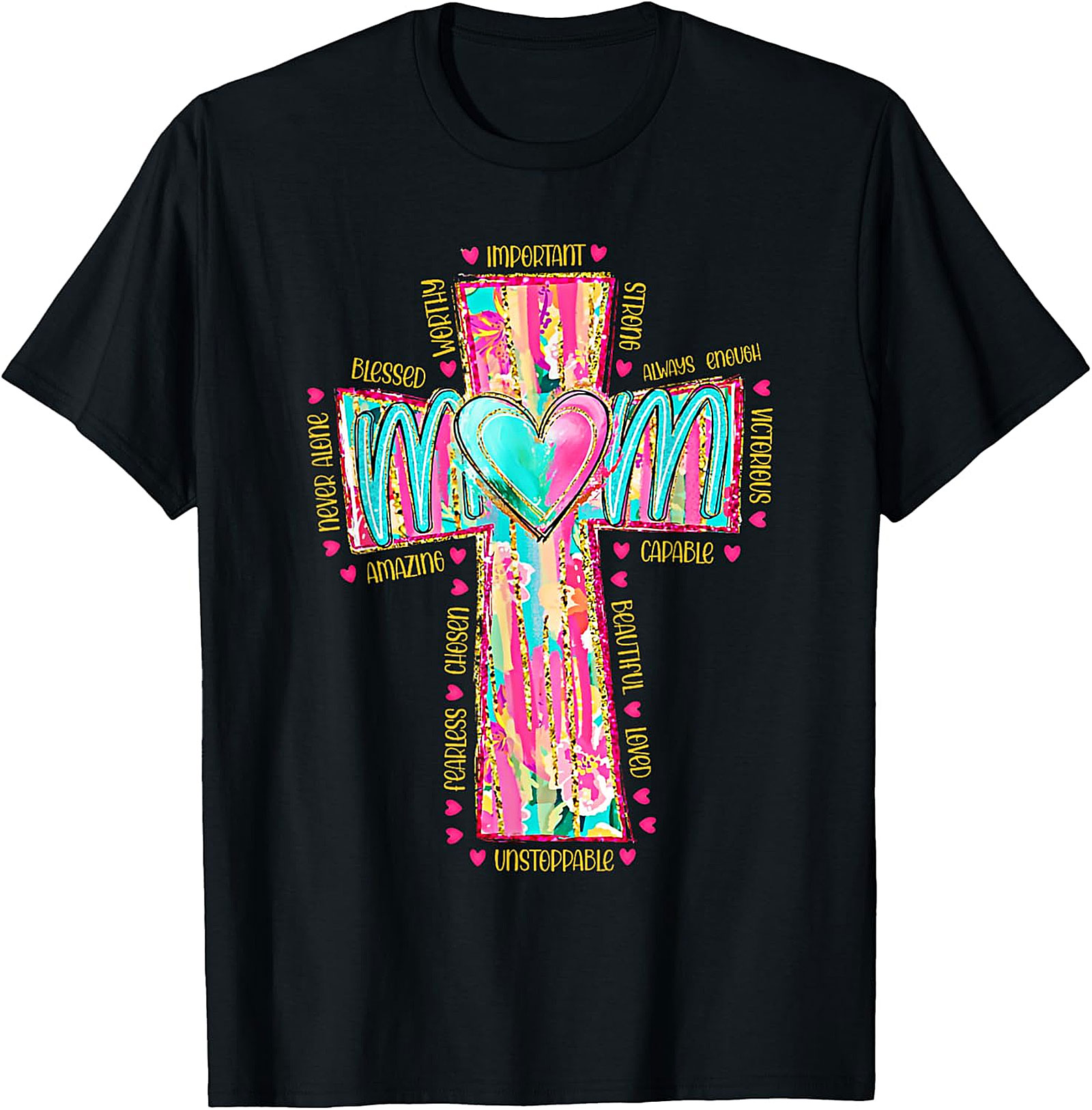 Christian Mom T-shirt Inspirational Cross Graphic Tee