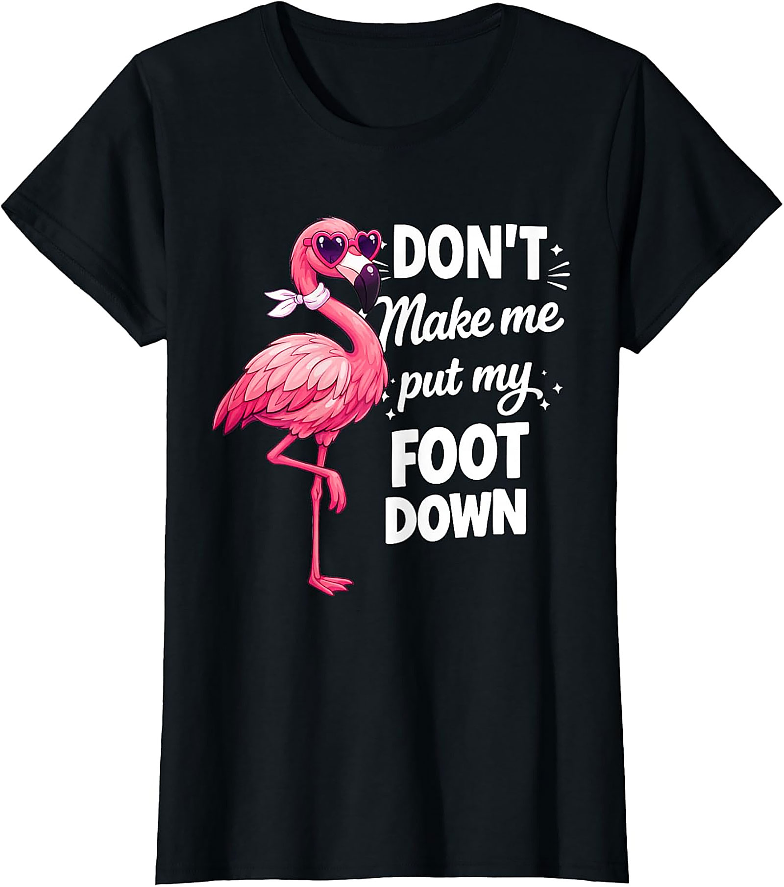 Funny Flamingo T-shirt - Don't Make Me Put My Foot Down