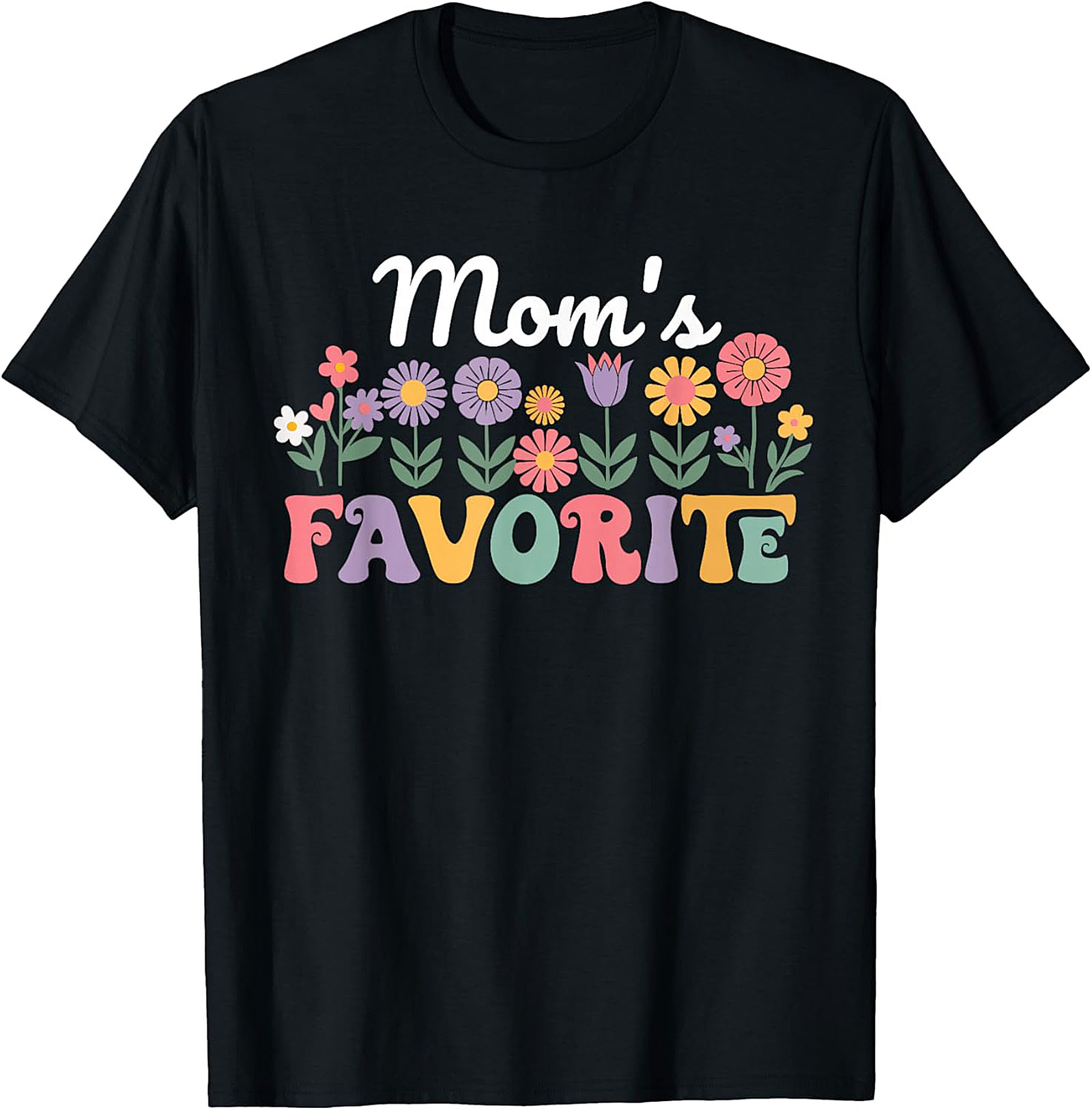 Mom's Favorite Retro Floral T-Shirt Funny Gift Tee