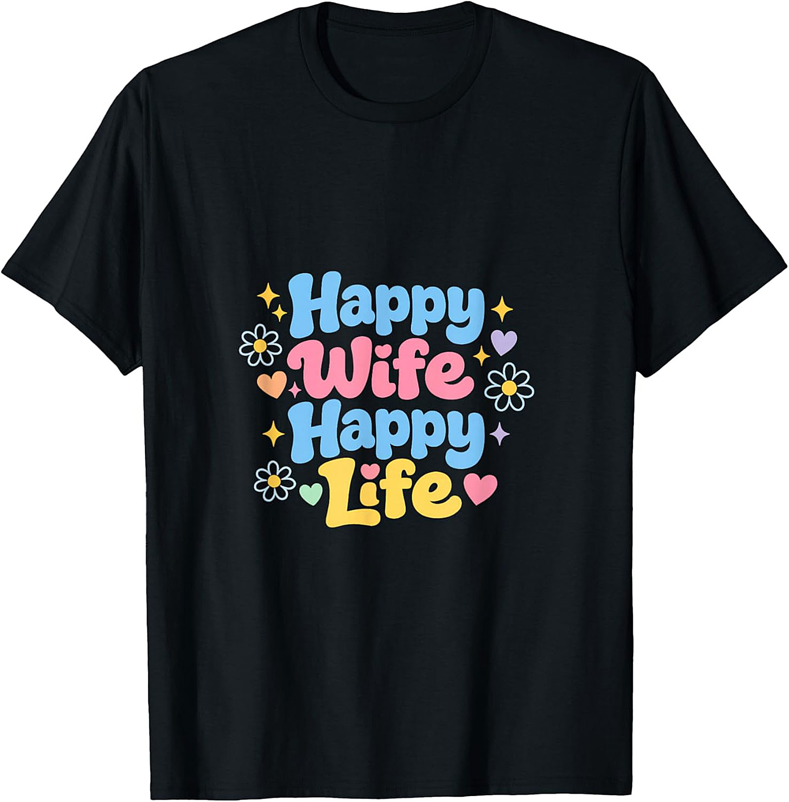 Happy Wife Happy Life Retro T-Shirt | Soft Cotton Unisex Tee