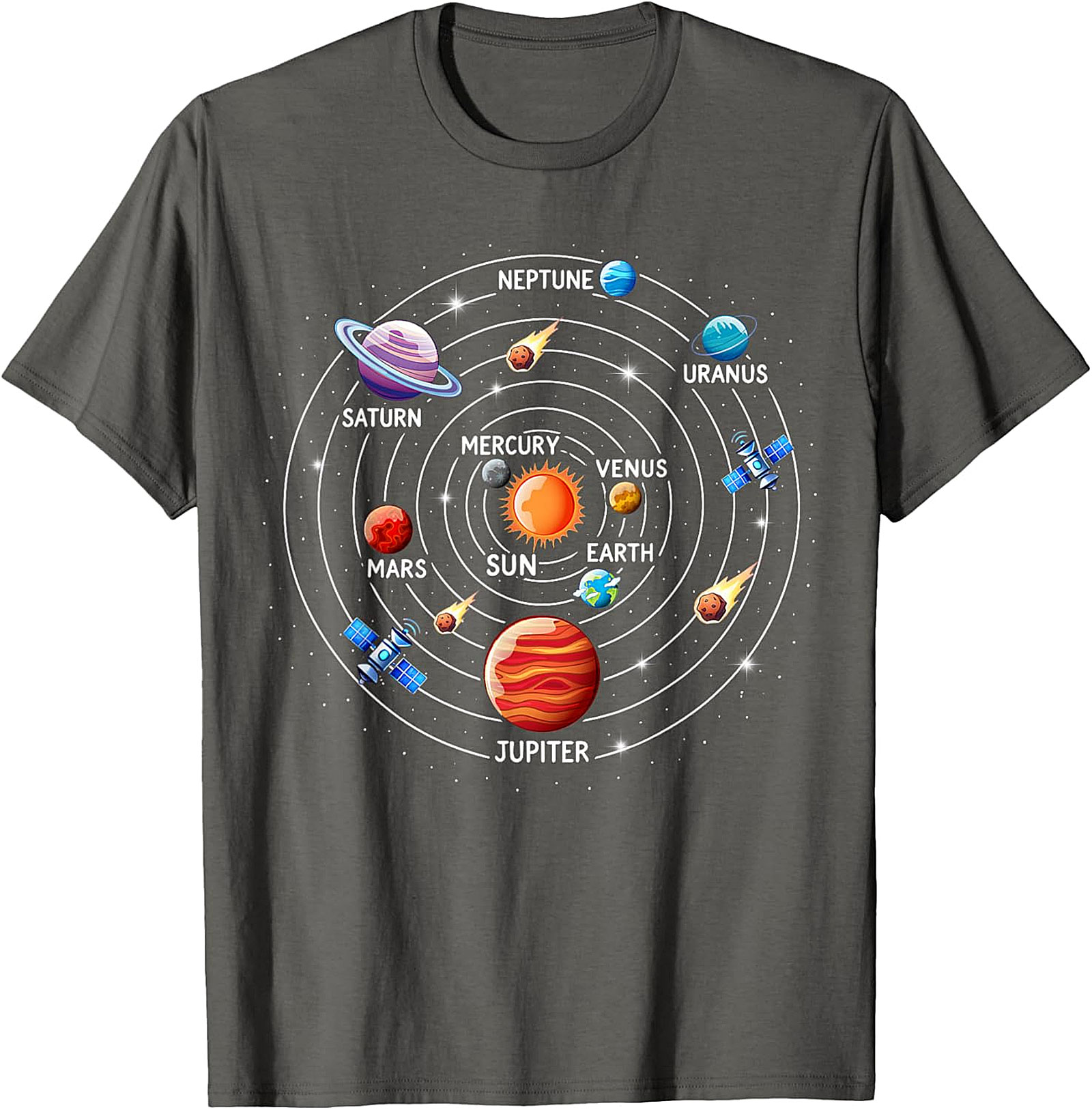 Solar System T-shirt Astronomy Graphic Tee for Space Lovers