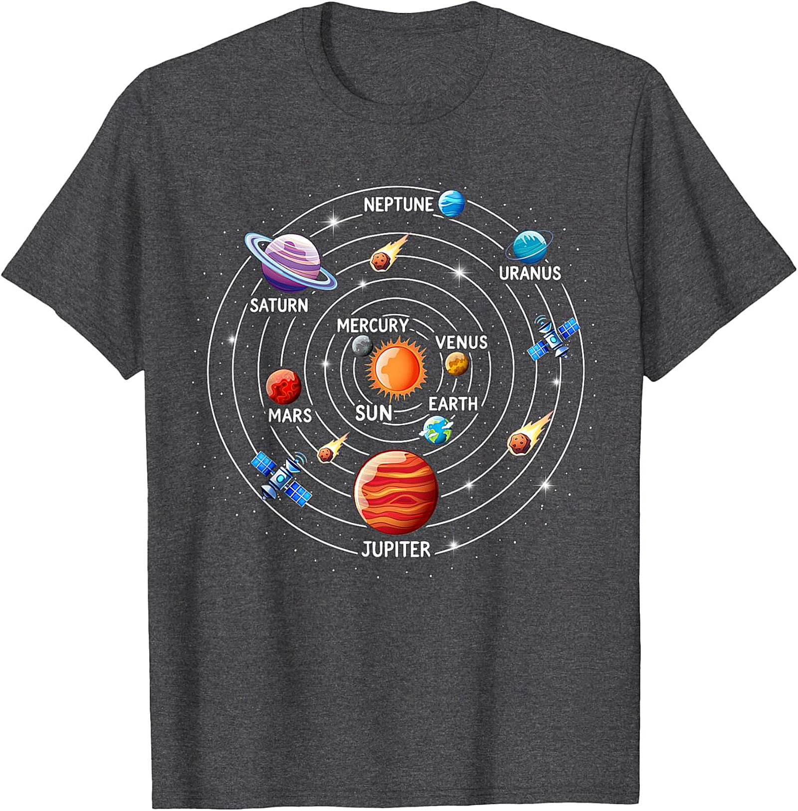 Solar System T-shirt Astronomy Graphic Tee for Space Lovers