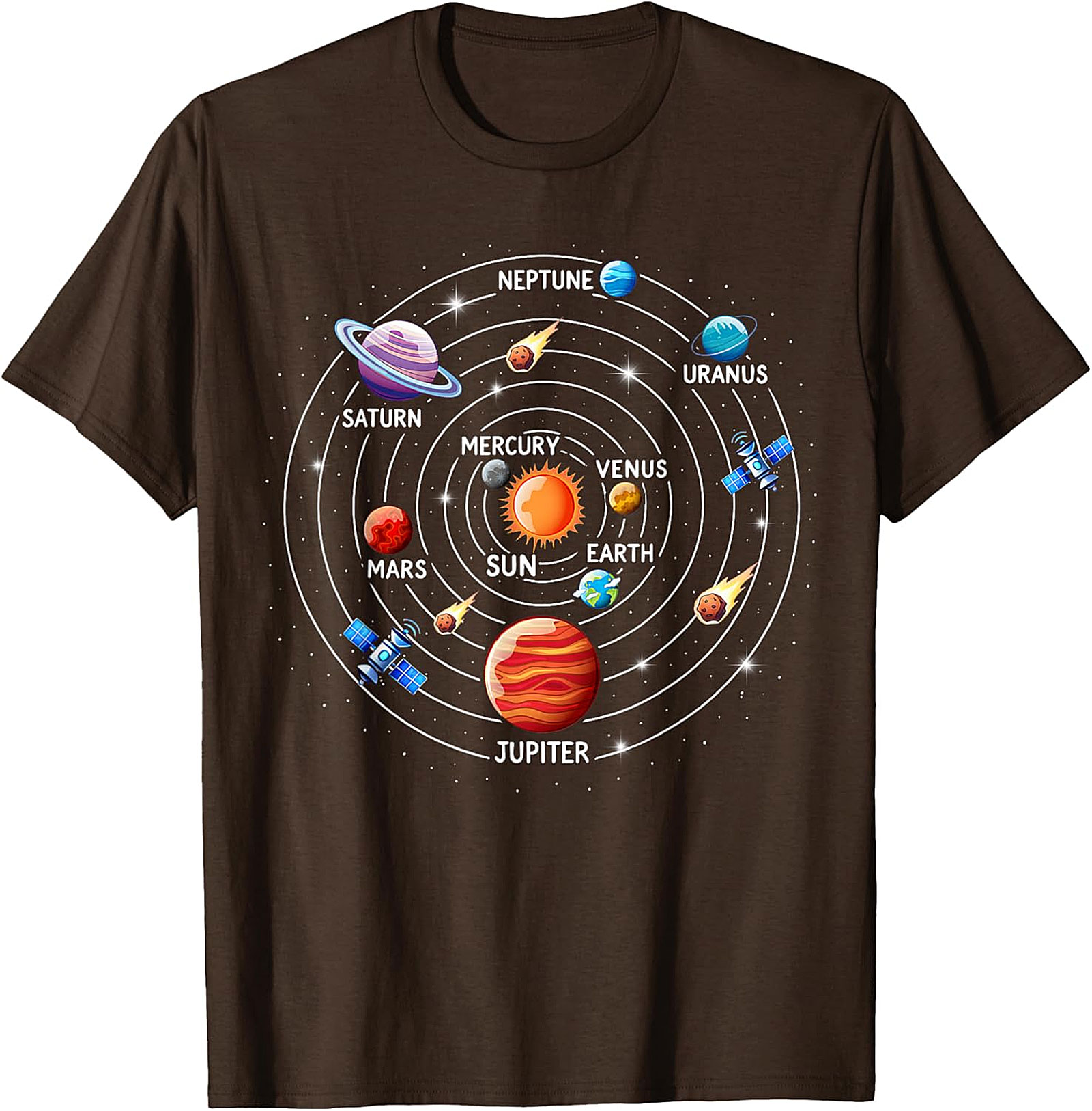 Solar System T-shirt Astronomy Graphic Tee for Space Lovers