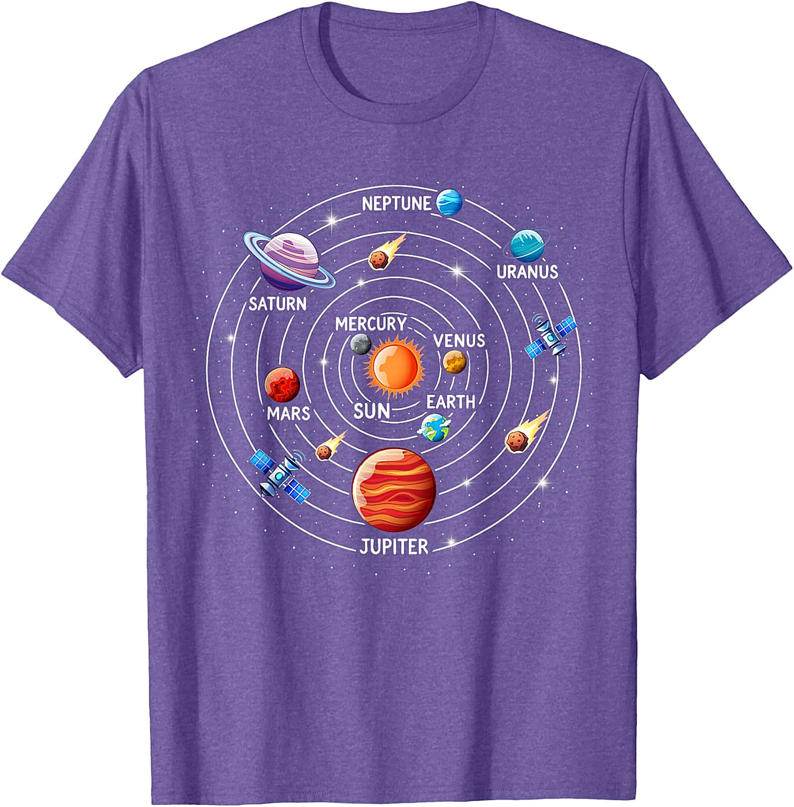 Solar System T-shirt Astronomy Graphic Tee for Space Lovers