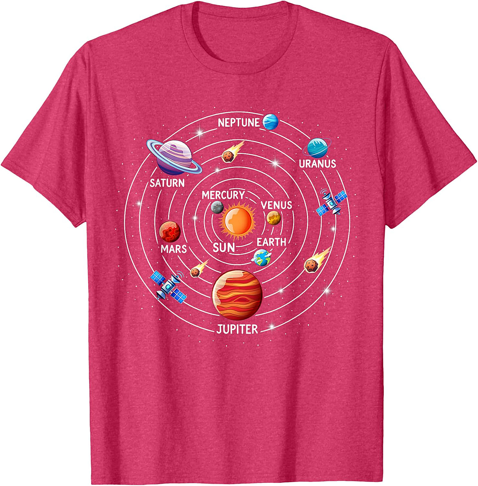 Solar System T-shirt Astronomy Graphic Tee for Space Lovers