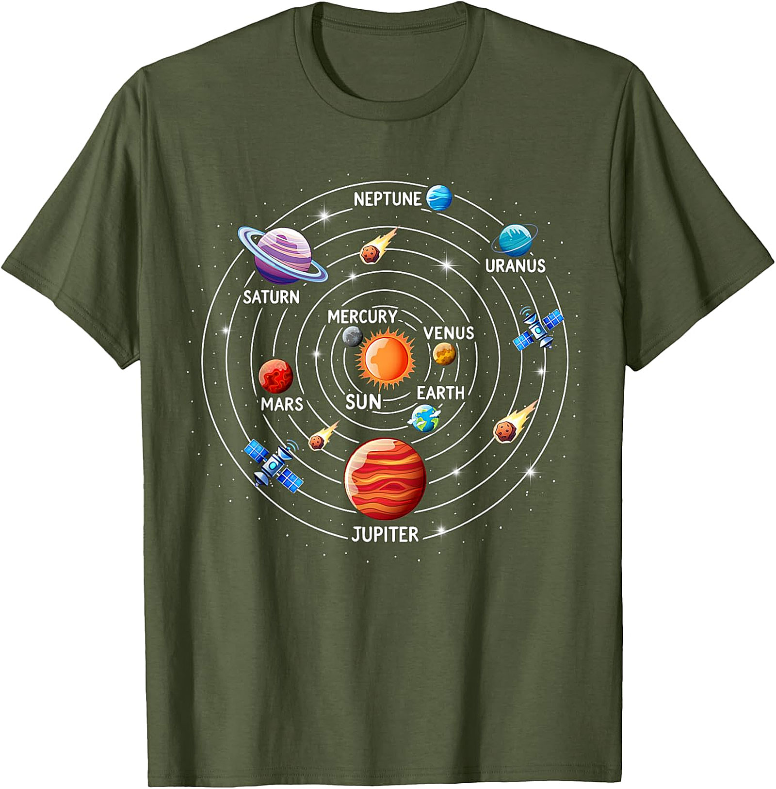 Solar System T-shirt Astronomy Graphic Tee for Space Lovers