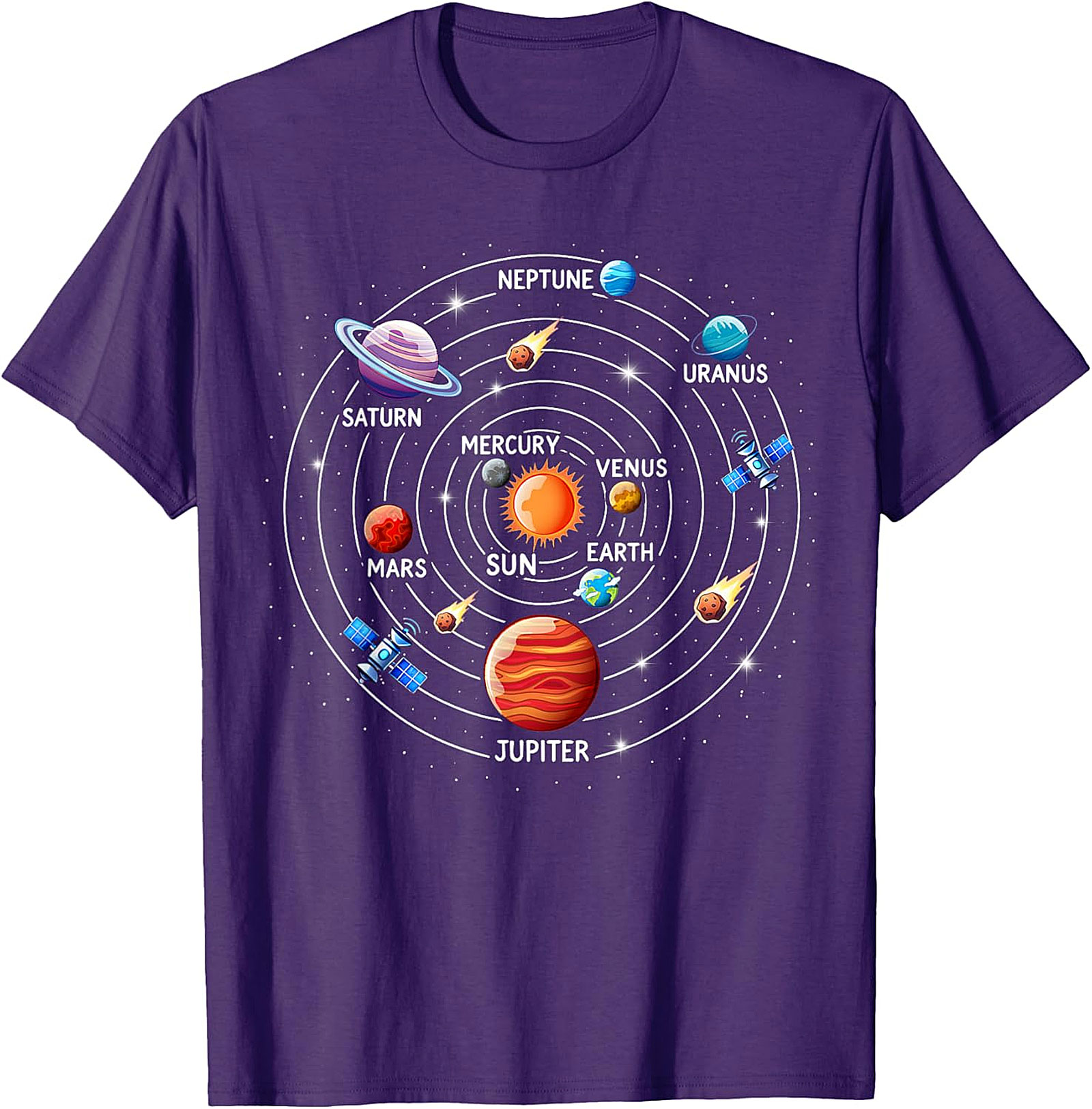 Solar System T-shirt Astronomy Graphic Tee for Space Lovers