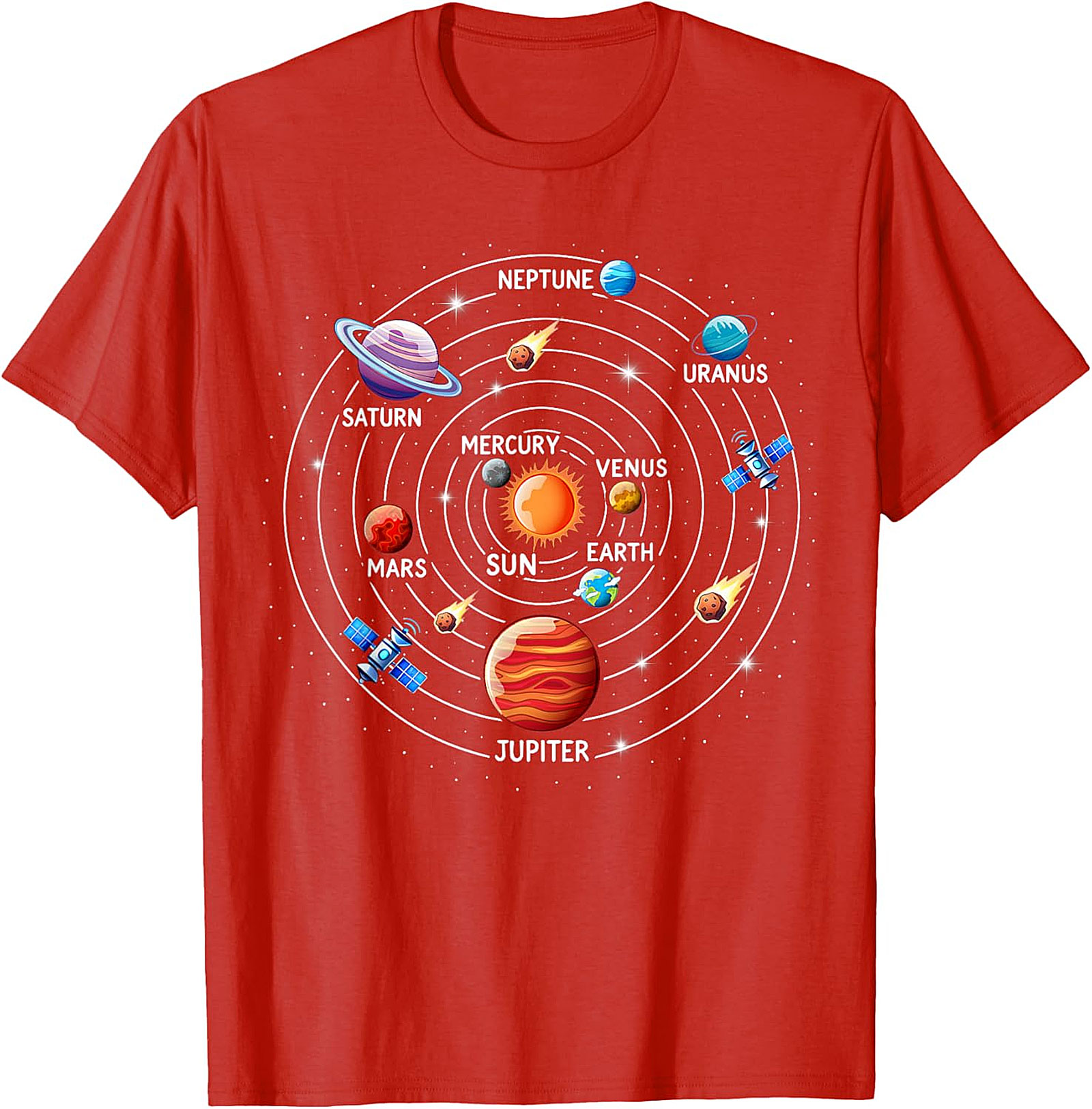 Solar System T-shirt Astronomy Graphic Tee for Space Lovers