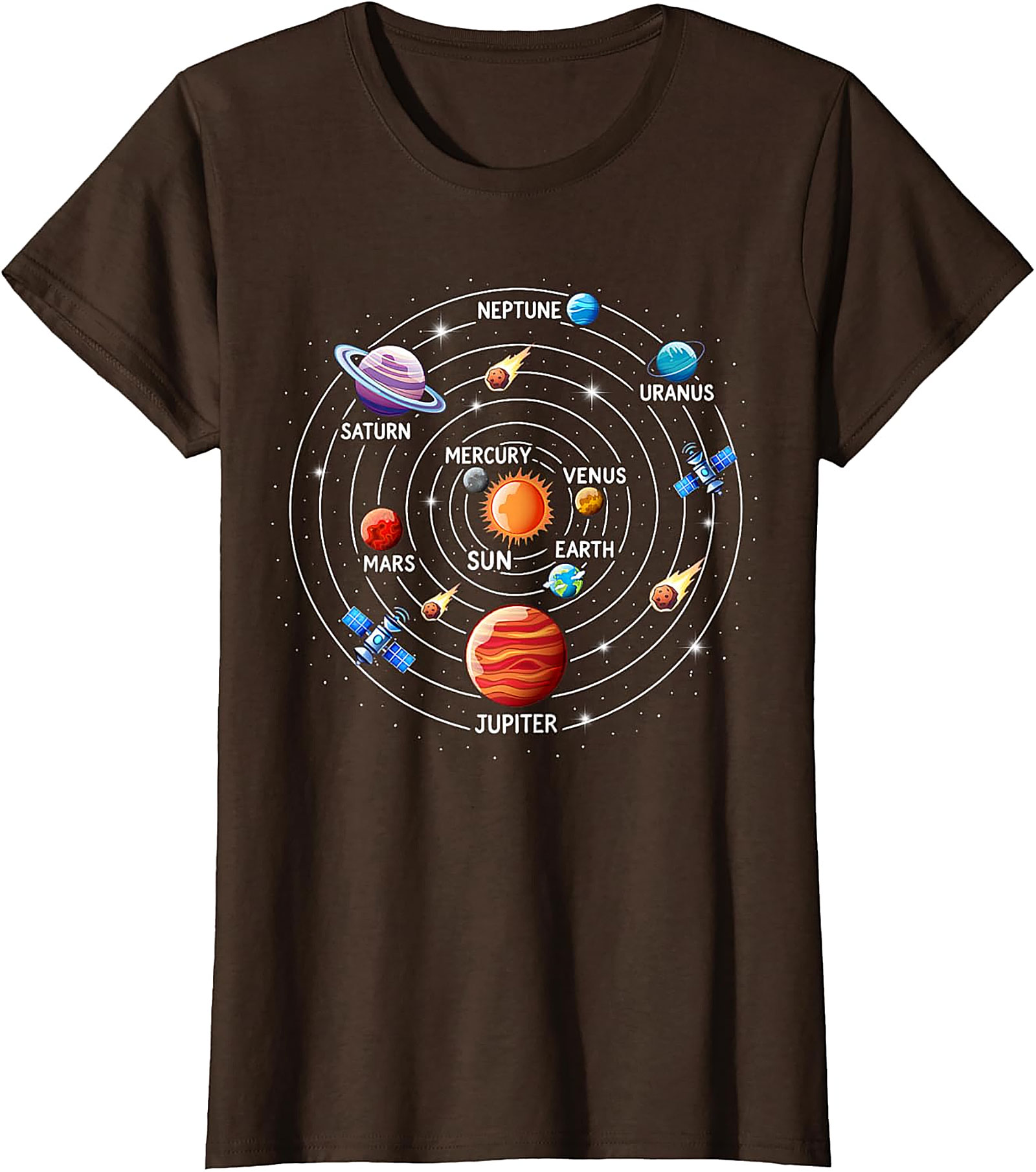 Solar System T-shirt Astronomy Graphic Tee for Space Lovers