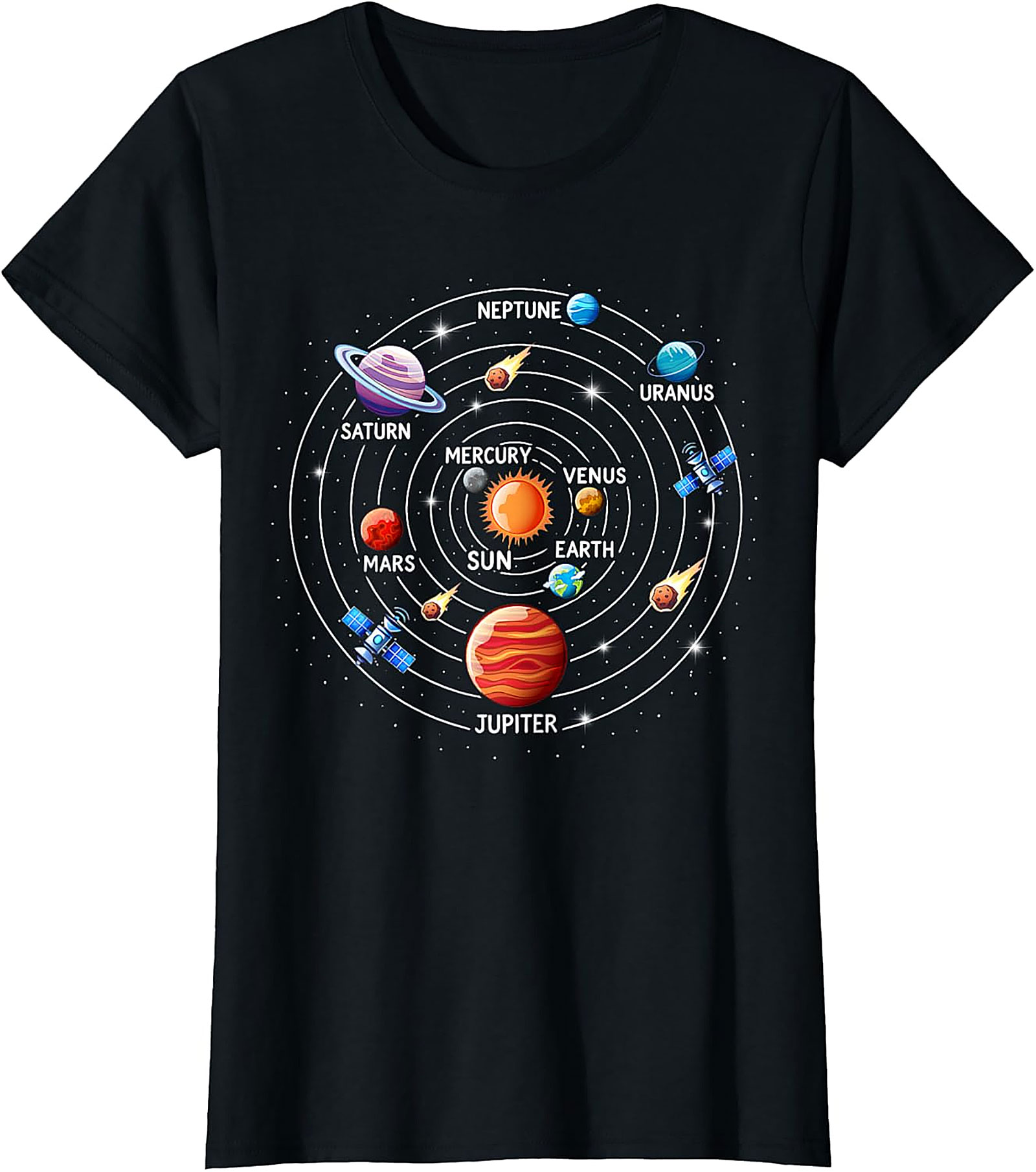 Solar System T-shirt Astronomy Graphic Tee for Space Lovers