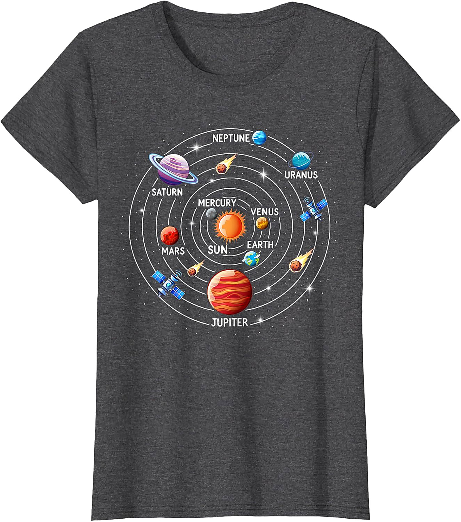 Solar System T-shirt Astronomy Graphic Tee for Space Lovers