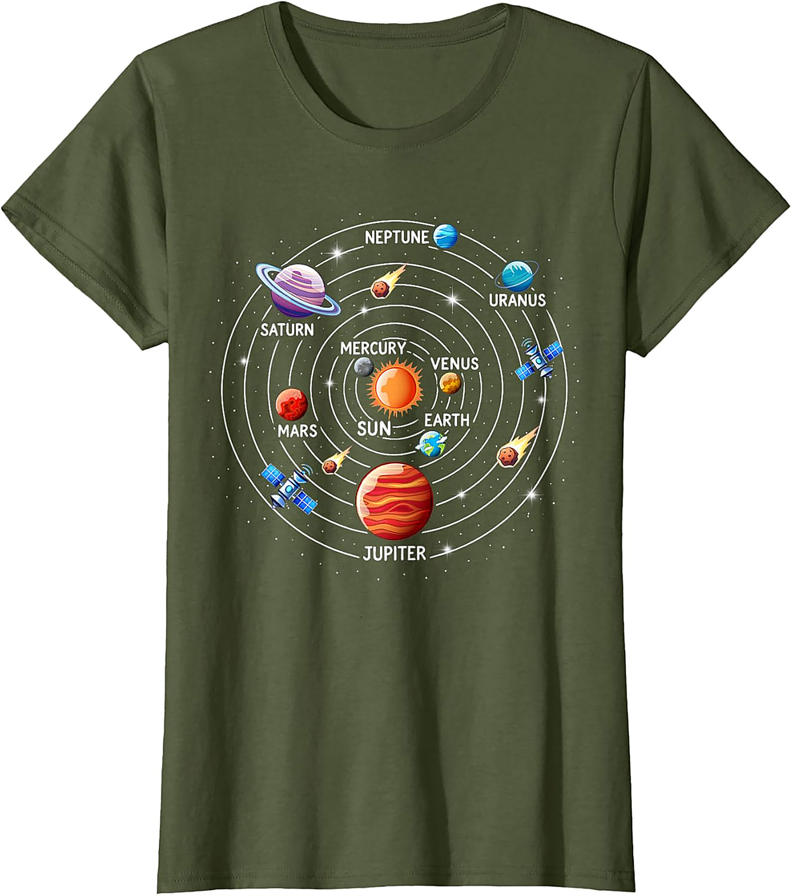 Solar System T-shirt Astronomy Graphic Tee for Space Lovers