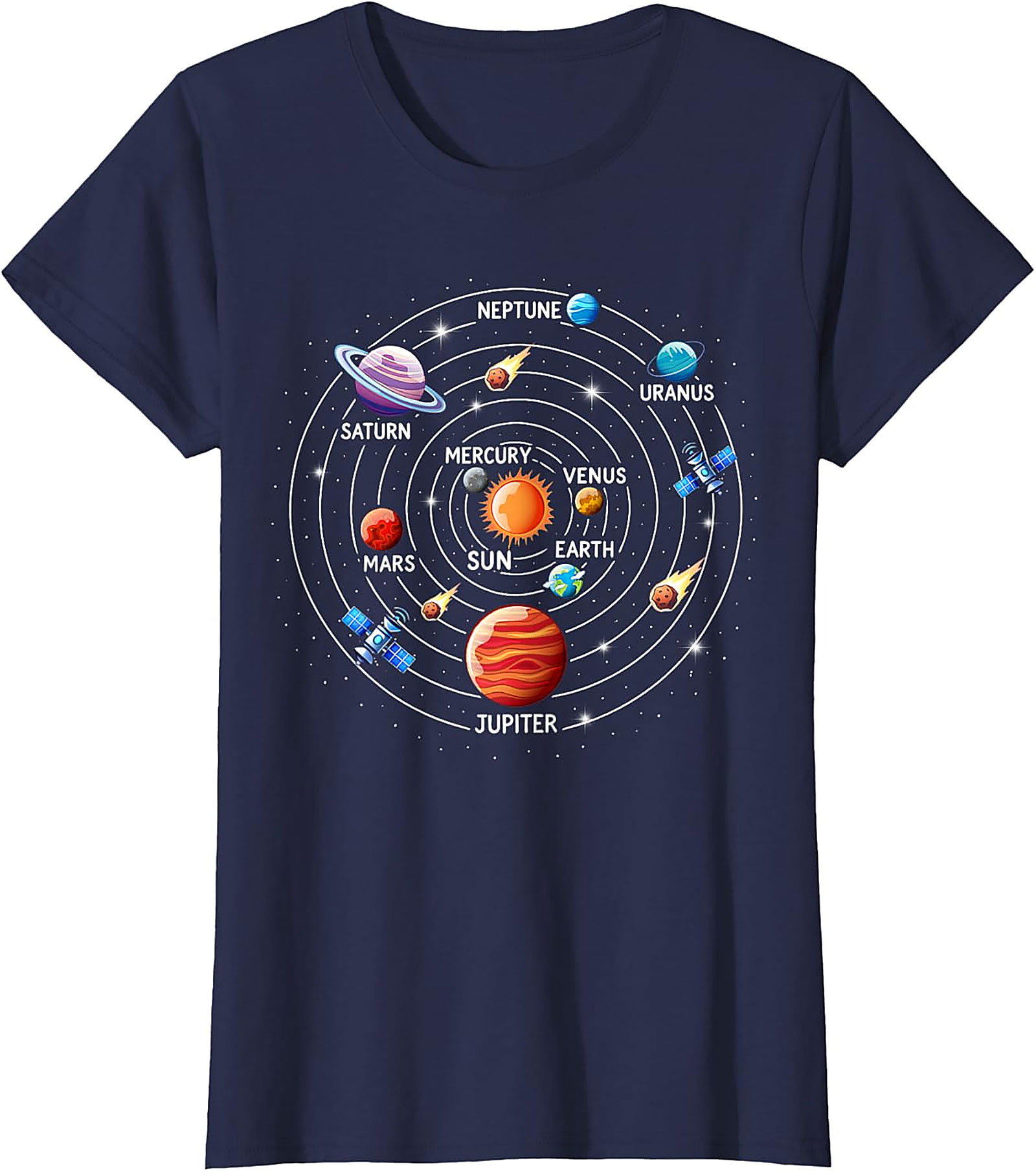 Solar System T-shirt Astronomy Graphic Tee for Space Lovers