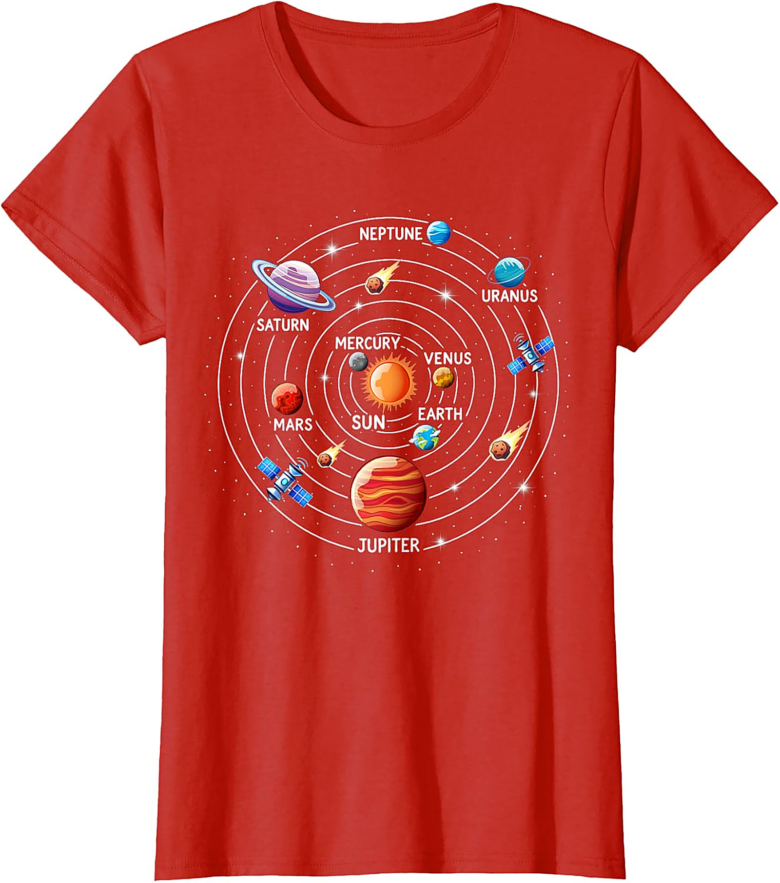 Solar System T-shirt Astronomy Graphic Tee for Space Lovers