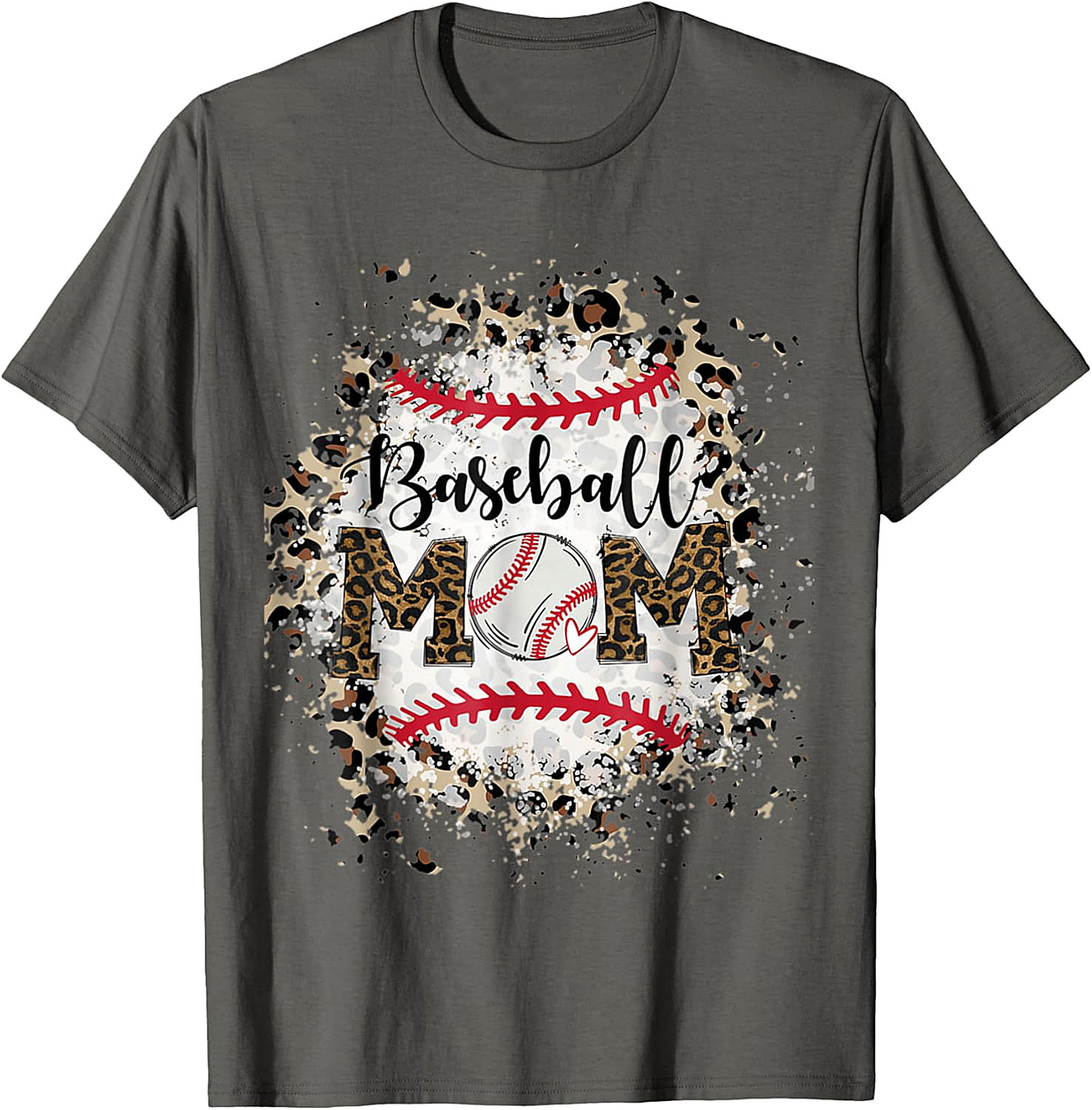 Baseball Mom T-Shirt Leopard Print Graphic Tee