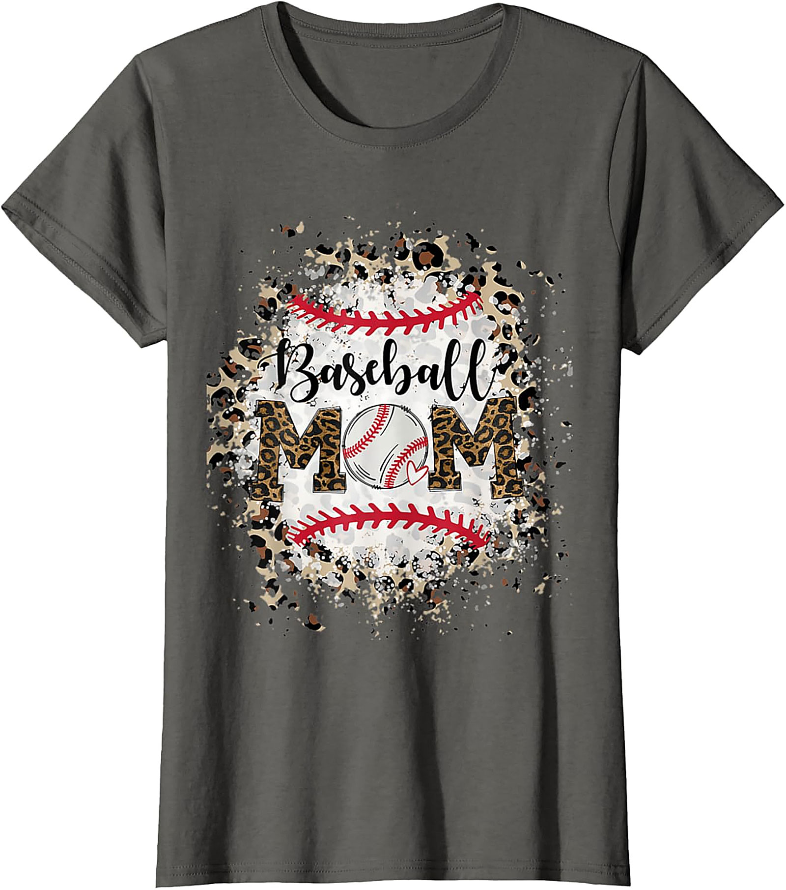 Baseball Mom T-Shirt Leopard Print Graphic Tee