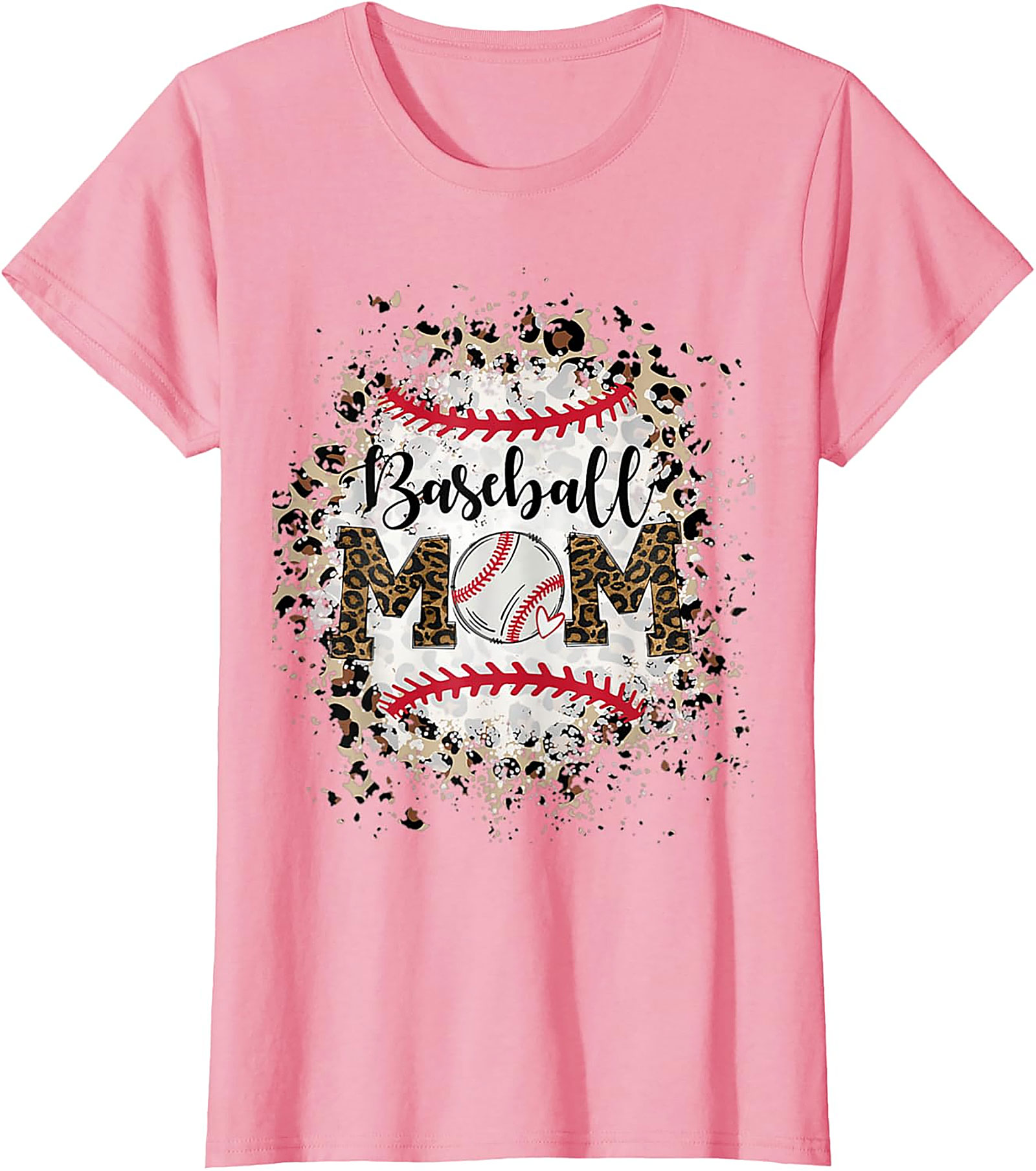 Baseball Mom T-Shirt Leopard Print Graphic Tee