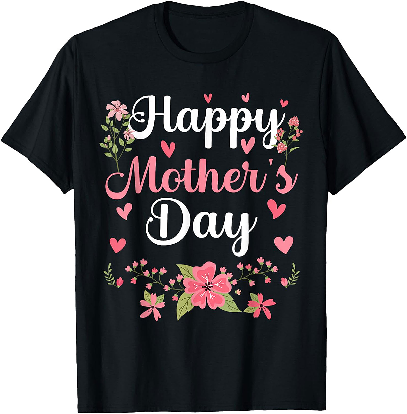 Happy Mother's Day Floral T-Shirt Soft Cotton Gift for Mom