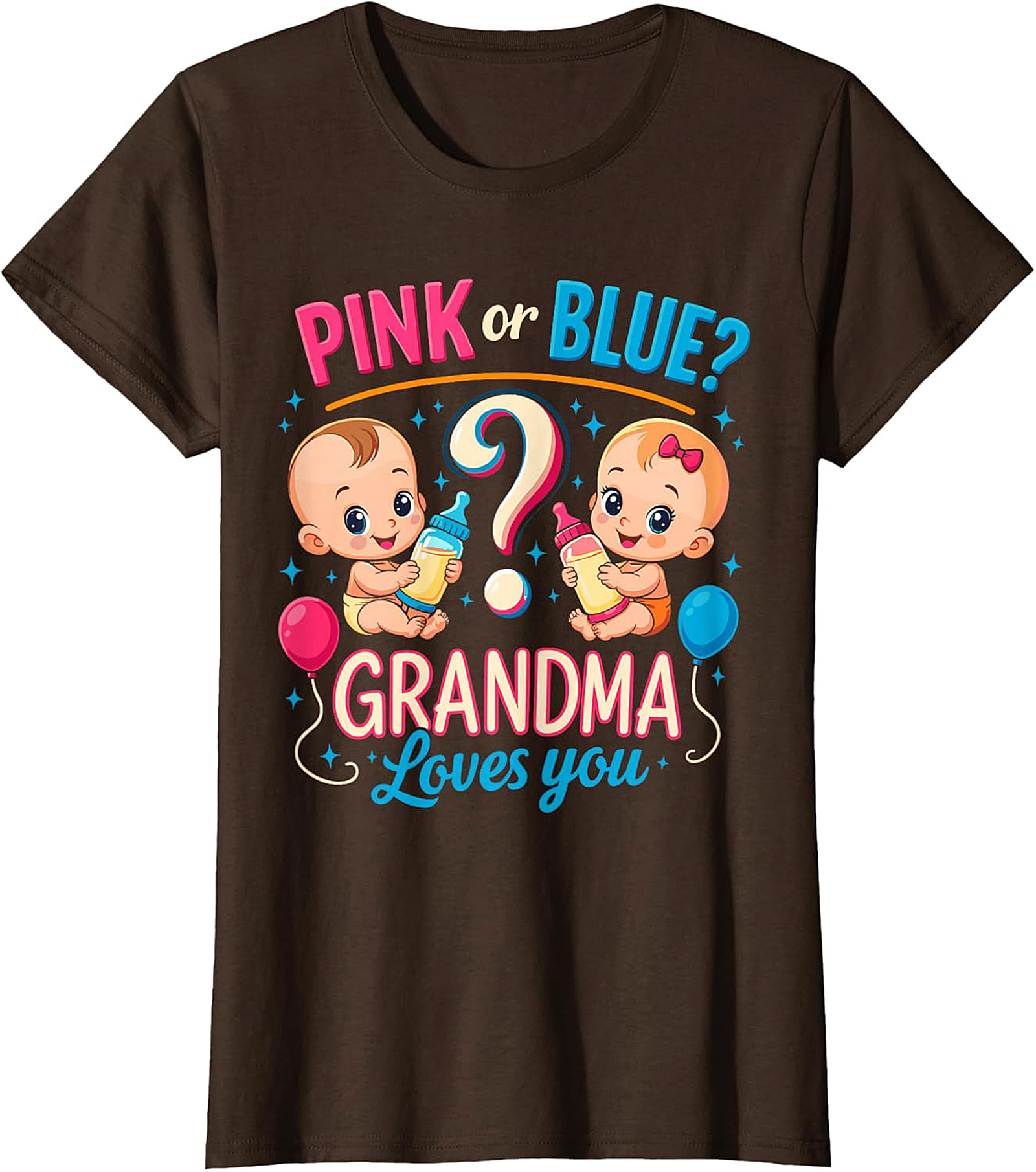 Pink or Blue Grandma Loves You T-Shirt | Gender Reveal Tee