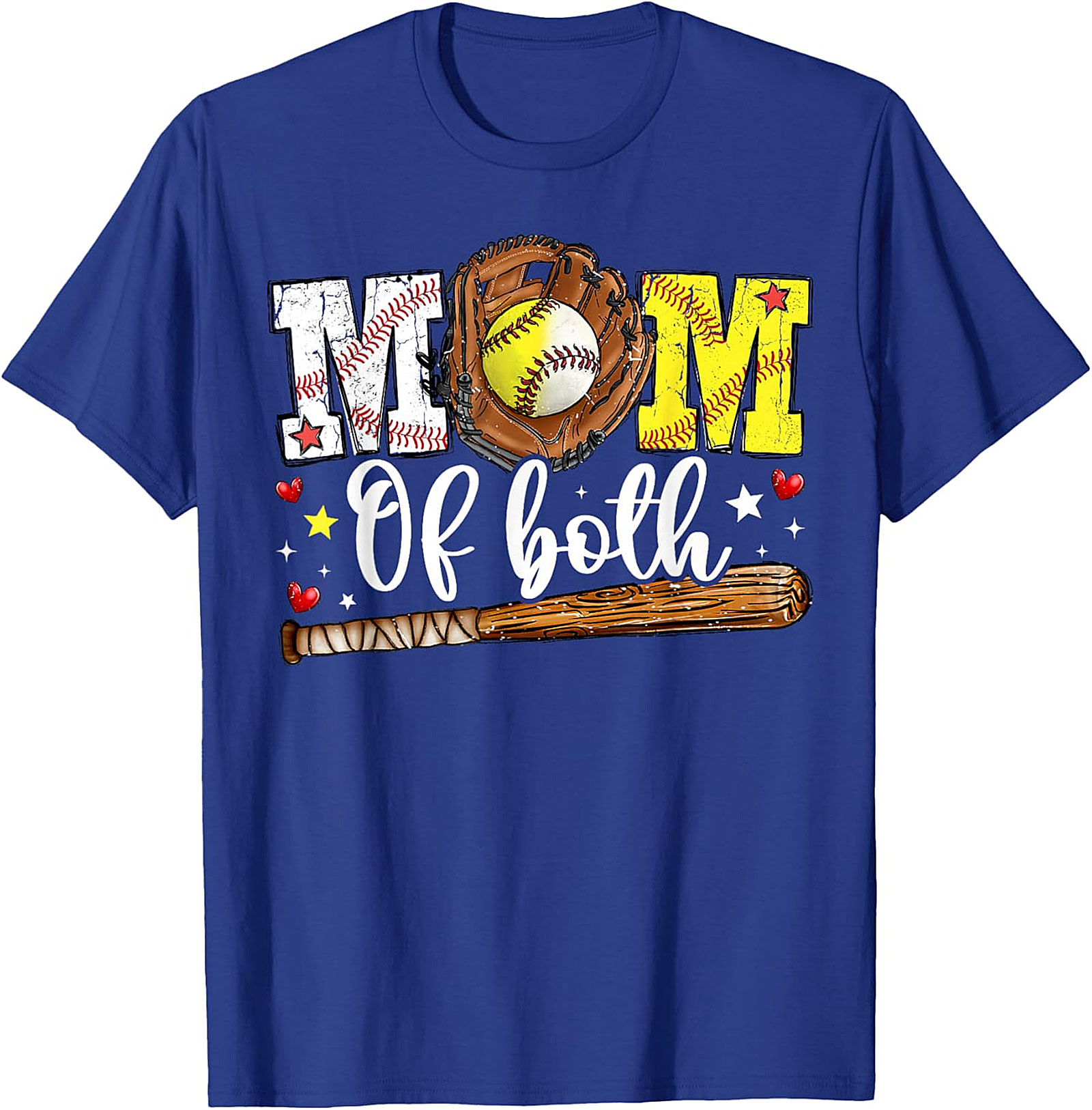  Mom of Both Baseball Softball Mom T-shirt Unisex Graphic Tee