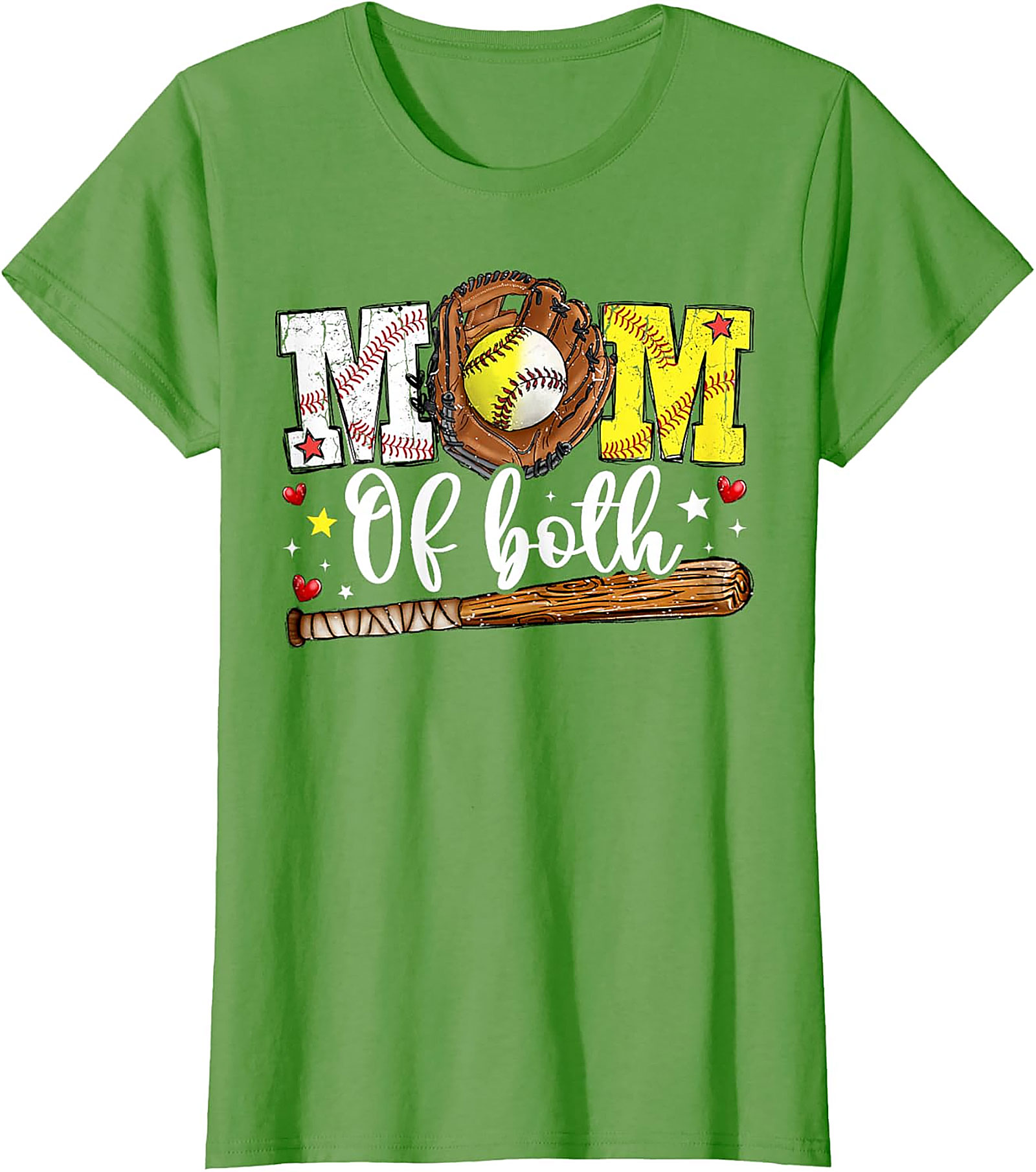 Mom of Both Baseball Softball Mom T-shirt Unisex Graphic Tee