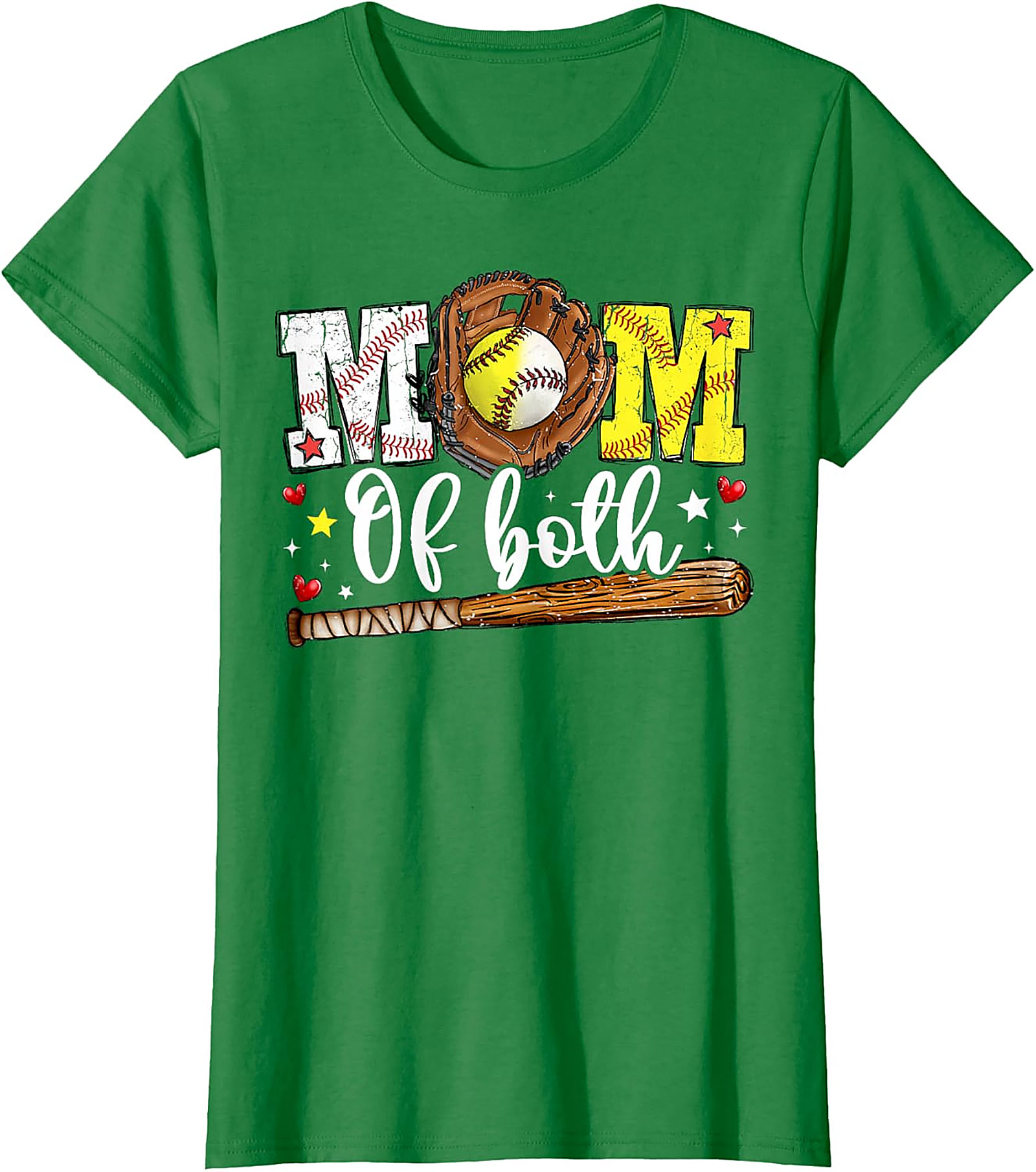  Mom of Both Baseball Softball Mom T-shirt Unisex Graphic Tee