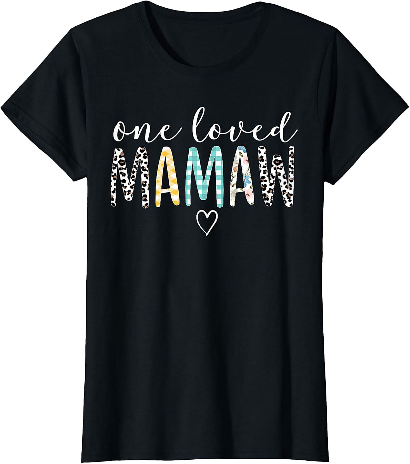 One Loved Mamaw T-Shirt Trendy Leopard & Floral Graphic Tee