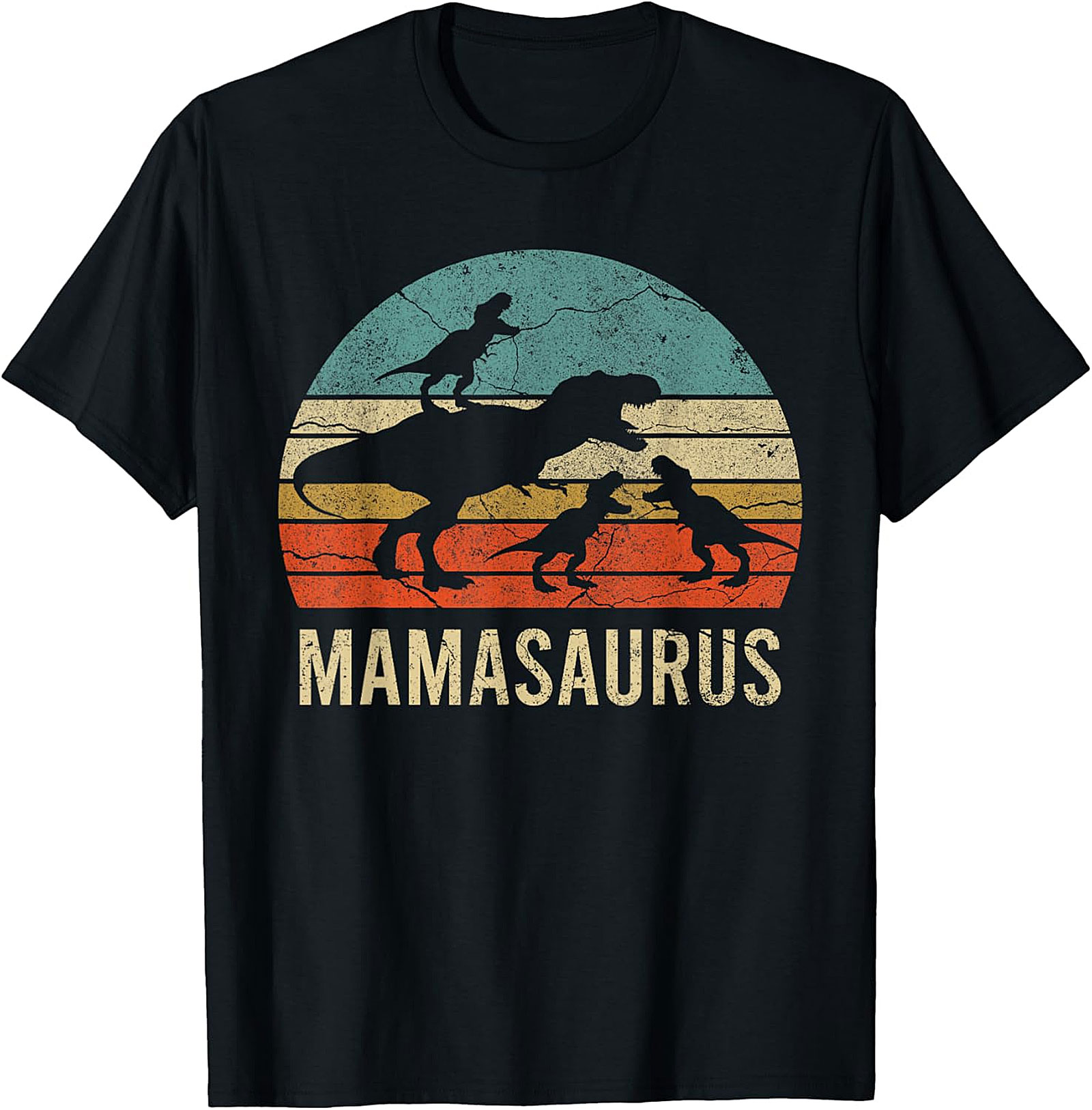 Mamasaurus T-Shirt Retro Dinosaur Mom Graphic Tee