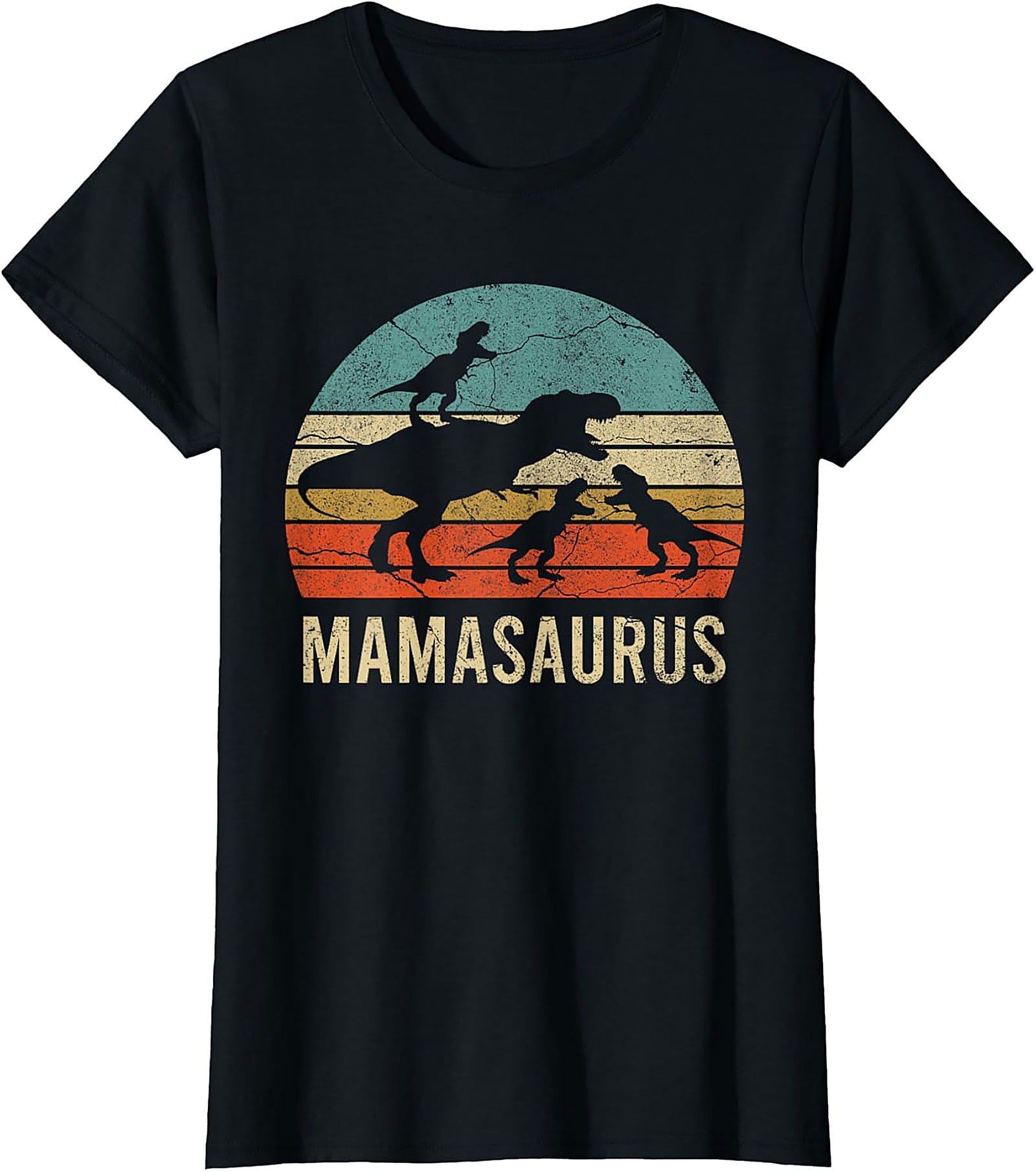 Mamasaurus T-Shirt Retro Dinosaur Mom Graphic Tee