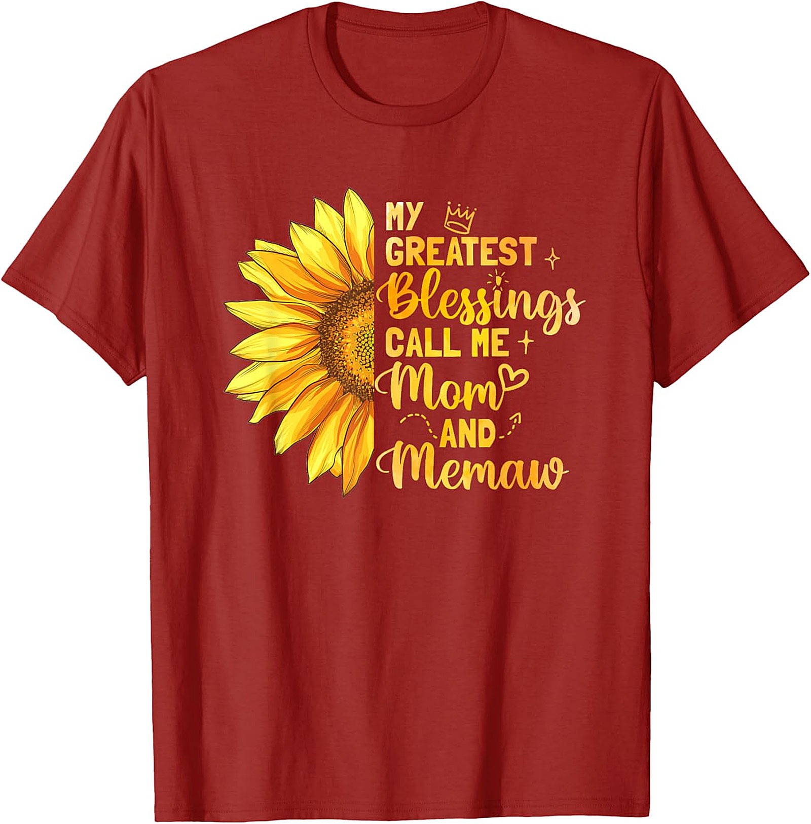  Mom and Memaw Sunflower T-shirt My Greatest Blessings Tee