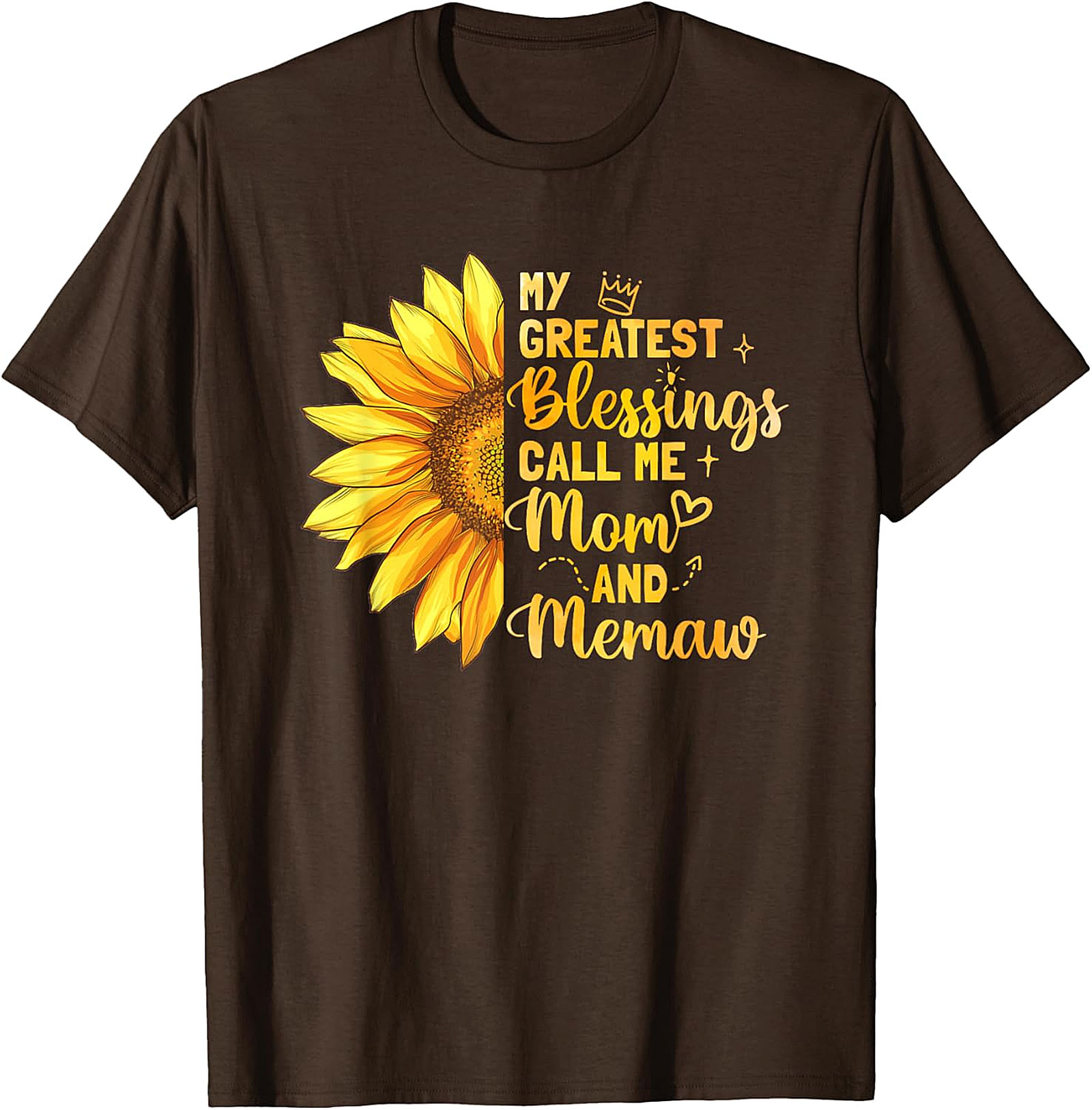  Mom and Memaw Sunflower T-shirt My Greatest Blessings Tee